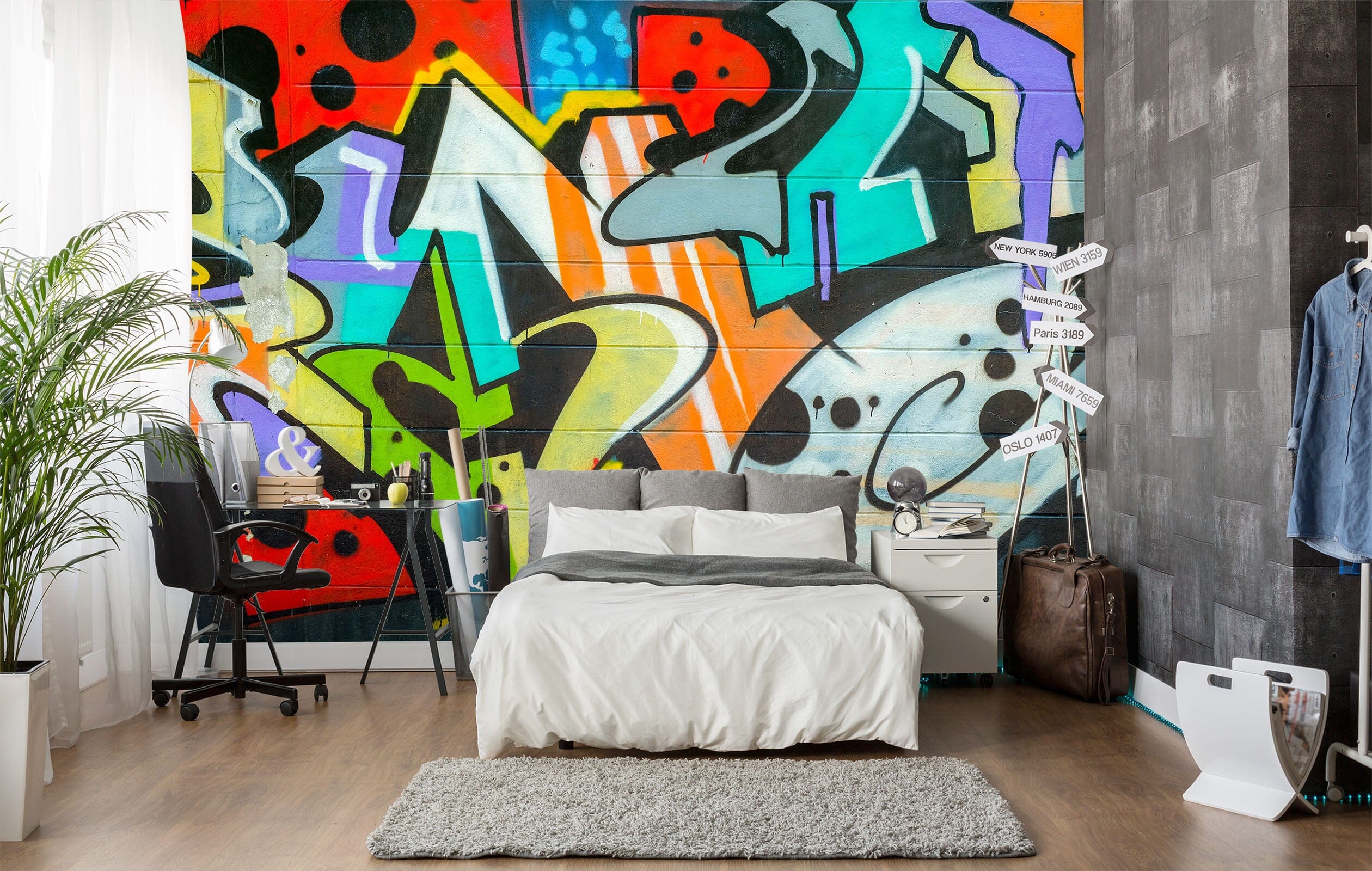 3D Colorful Graffiti Wall 96 Wall Murals Wallpaper AJ Wallpaper 2