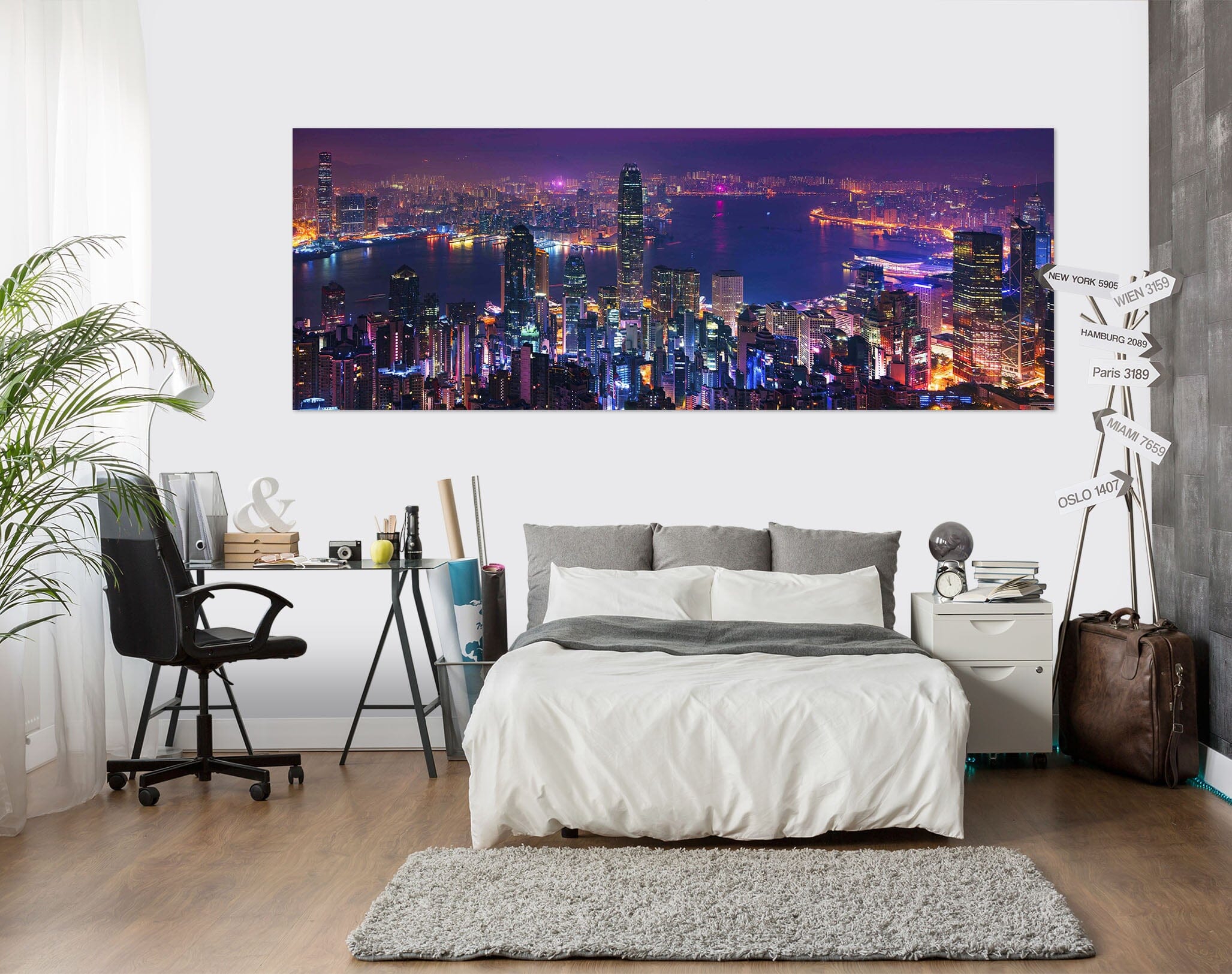 3D Night City 129 Marco Carmassi Wall Sticker Wallpaper AJ Wallpaper 2