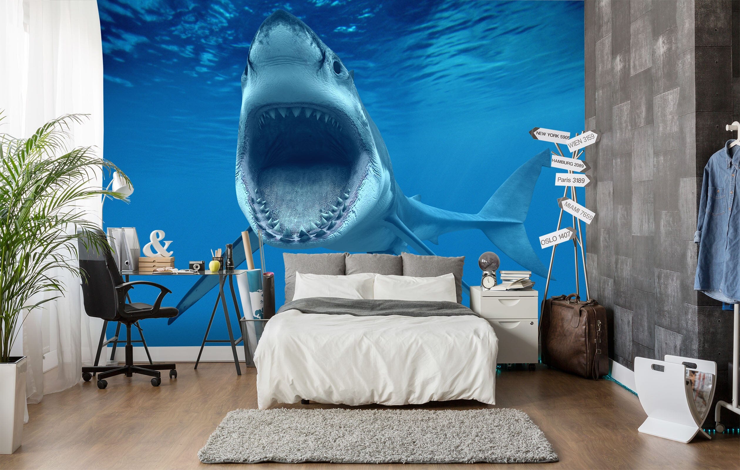 3D Big Mouth Shark 384 Wall Murals Wallpaper AJ Wallpaper 2
