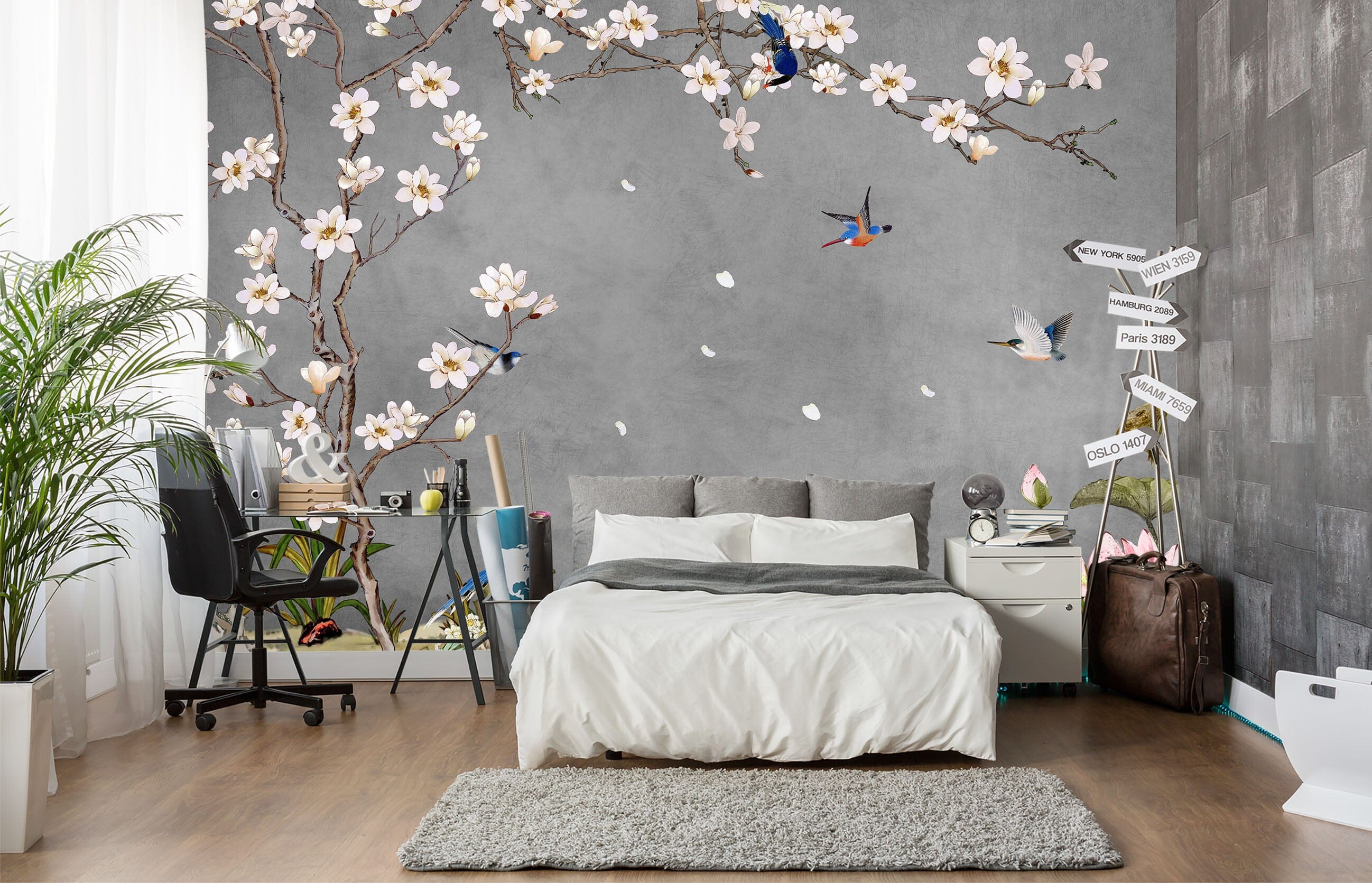 3D Peach Blossom 1458 Wall Murals Wallpaper AJ Wallpaper 2