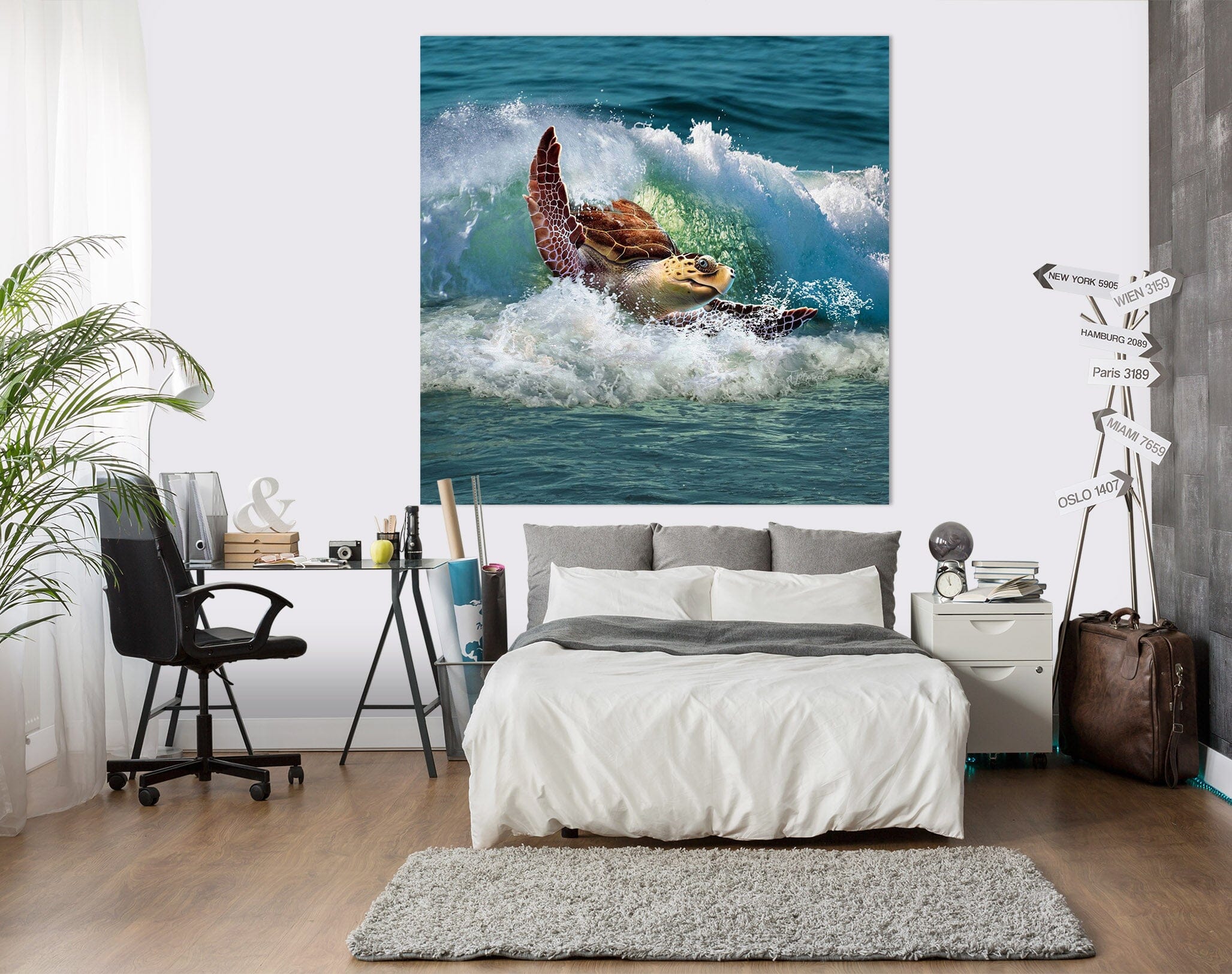 3D Sea Turtle 023 Jerry LoFaro Wall Sticker Wallpaper AJ Wallpaper 2