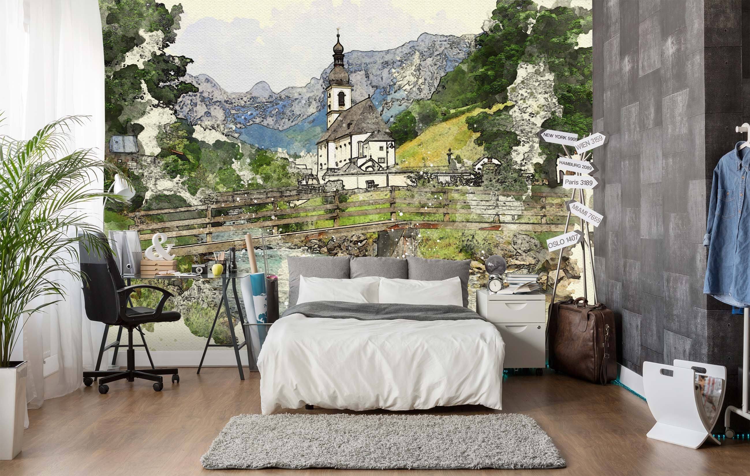 3D Graffiti Mountain View 684 Wallpaper AJ Wallpaper