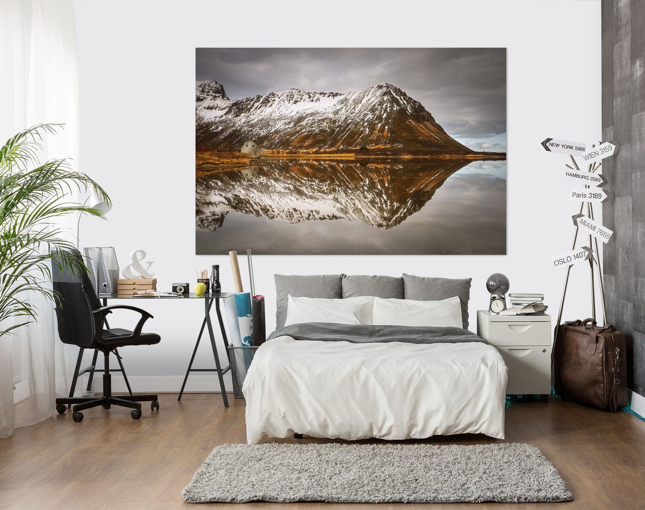 3D Mountain Reflected 102 Marco Carmassi Wall Sticker Wallpaper AJ Wallpaper 2