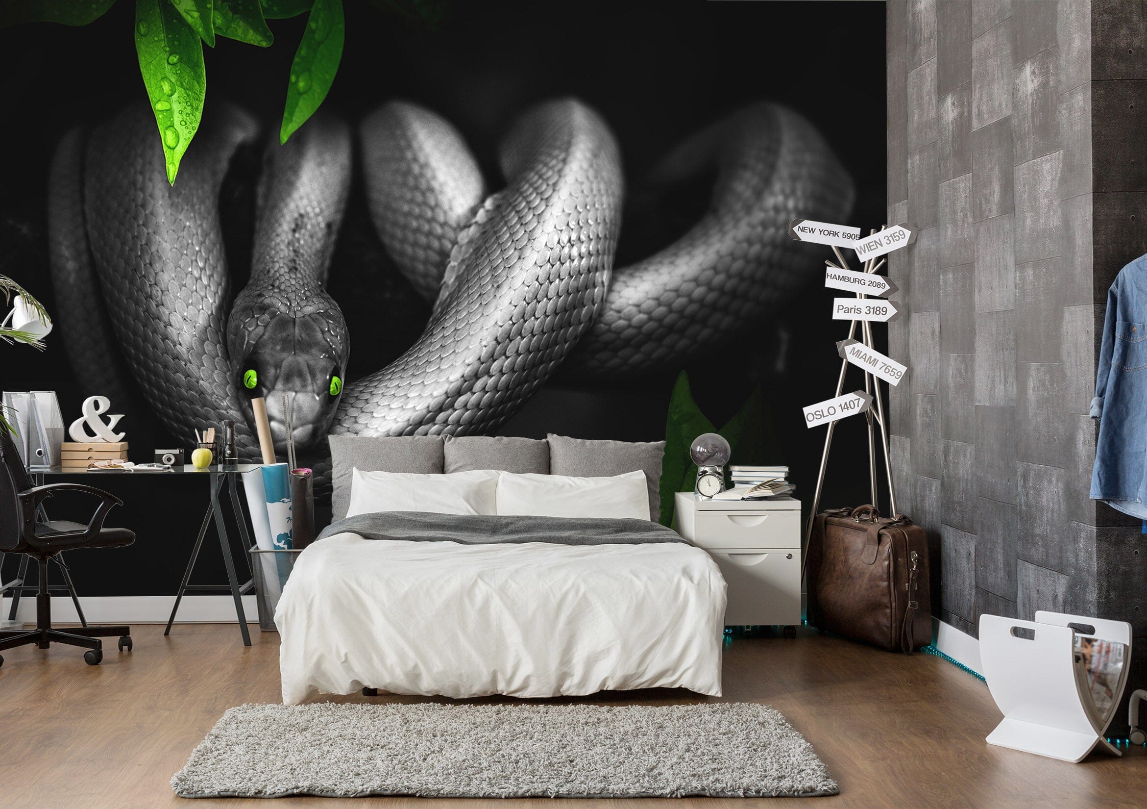 3D Black Snake 264 Wall Murals Wallpaper AJ Wallpaper 2