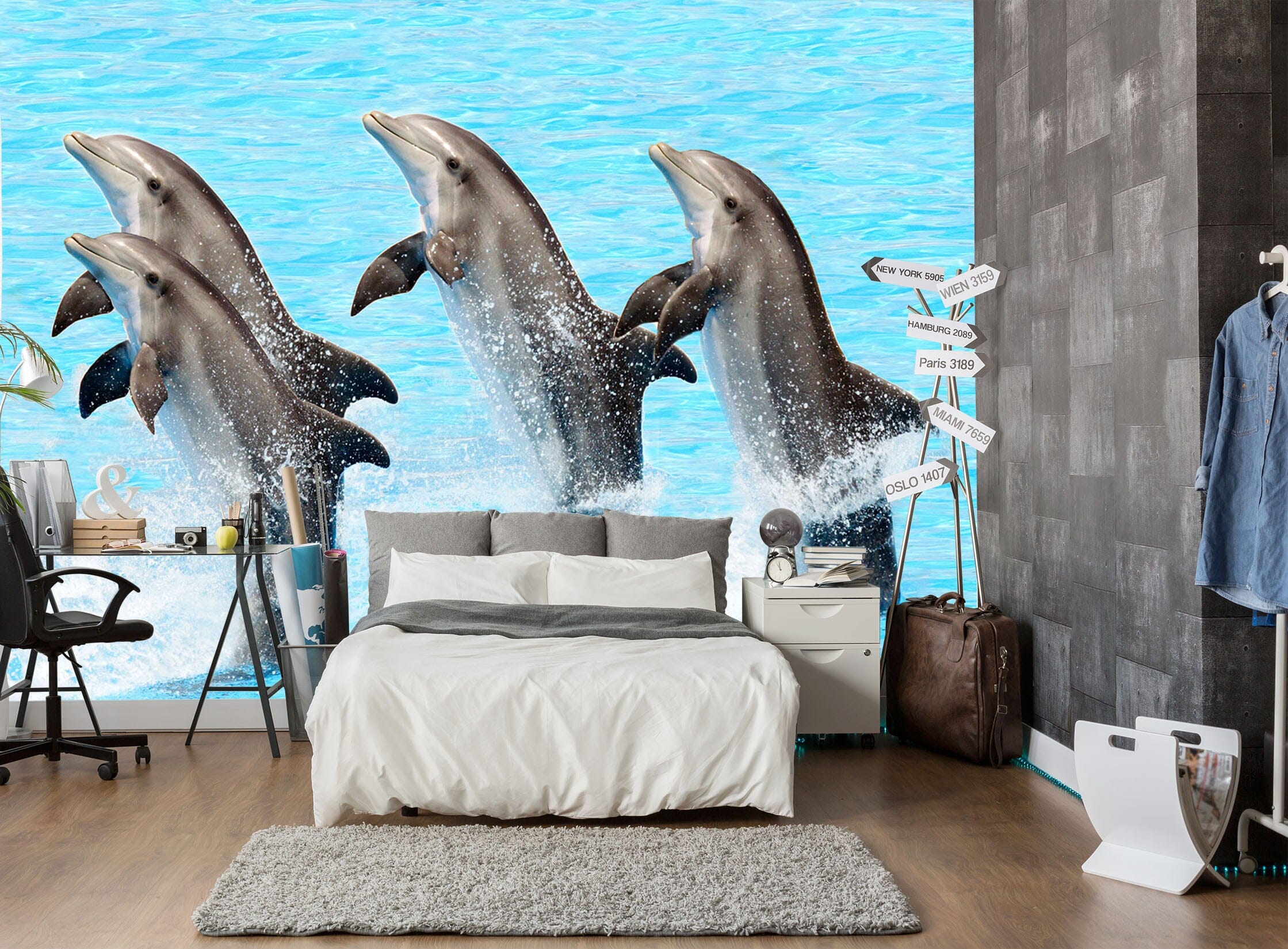3D Dolphin Show 119 Wall Murals Wallpaper AJ Wallpaper 2