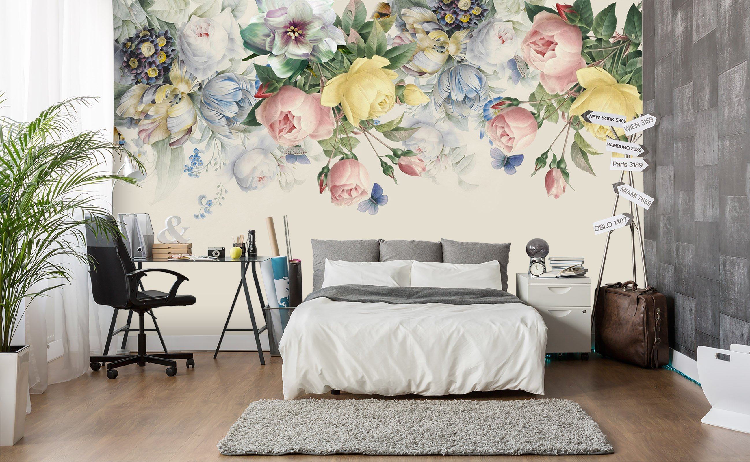 3D Vine Flower Blooming 510 Wallpaper AJ Wallpaper 2