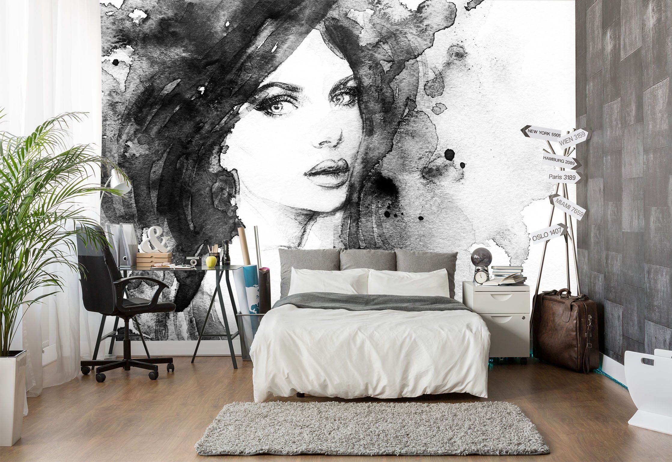 3D Ink Painting Woman 613 Wallpaper AJ Wallpaper 2