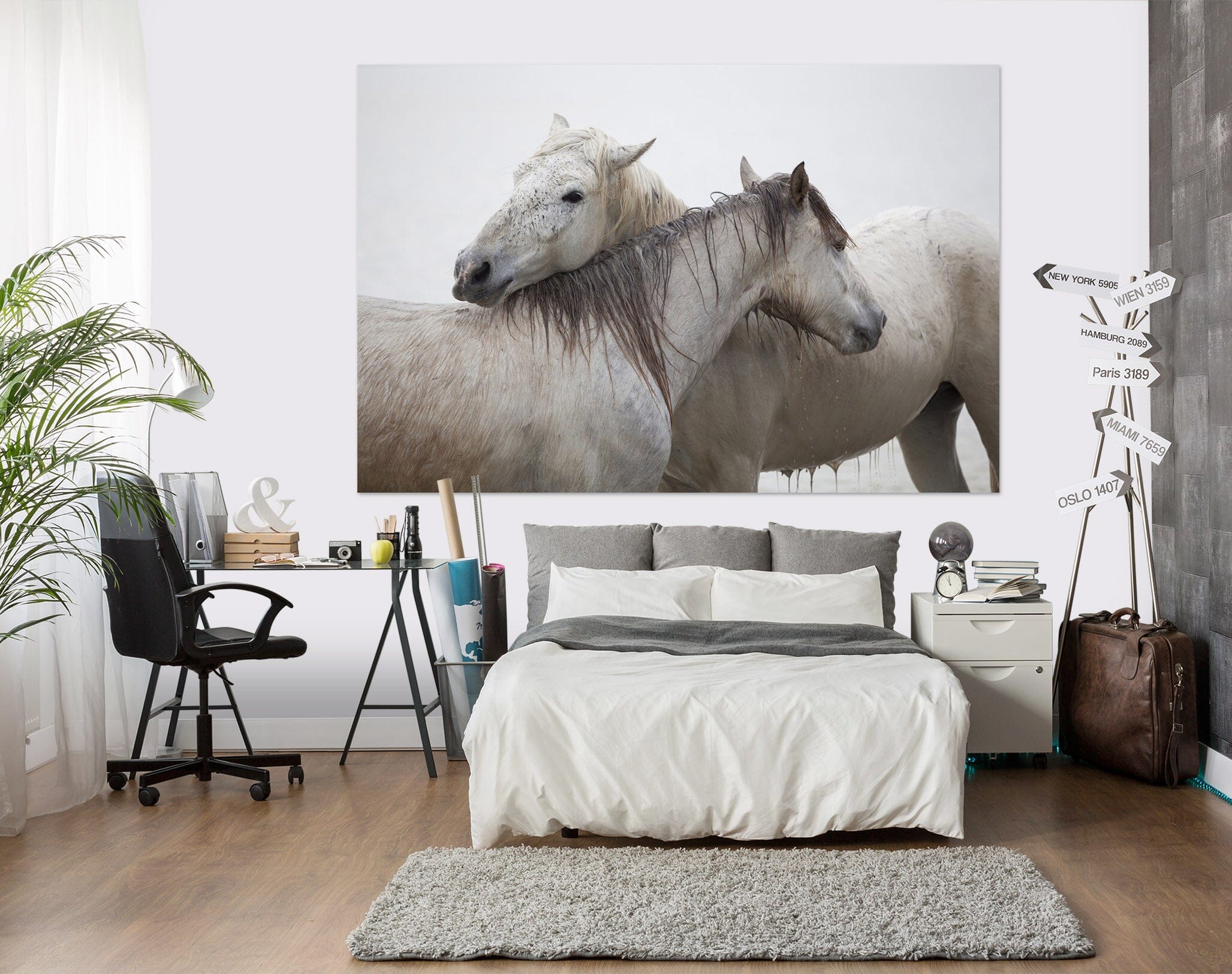 3D Two Horses 125 Marco Carmassi Wall Sticker Wallpaper AJ Wallpaper 2