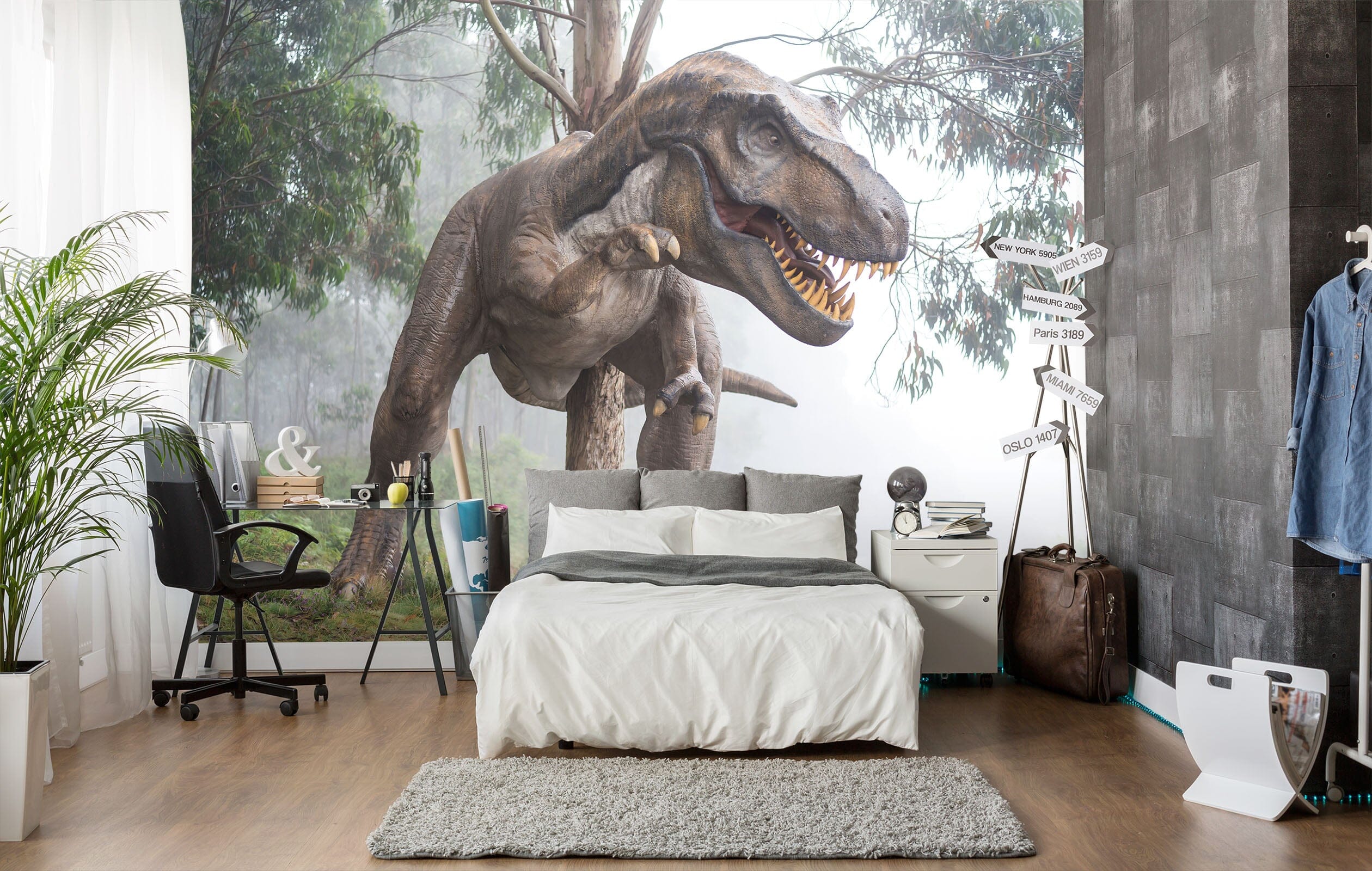 3D Dinosaur Tree 416 Wall Murals Wallpaper AJ Wallpaper 2
