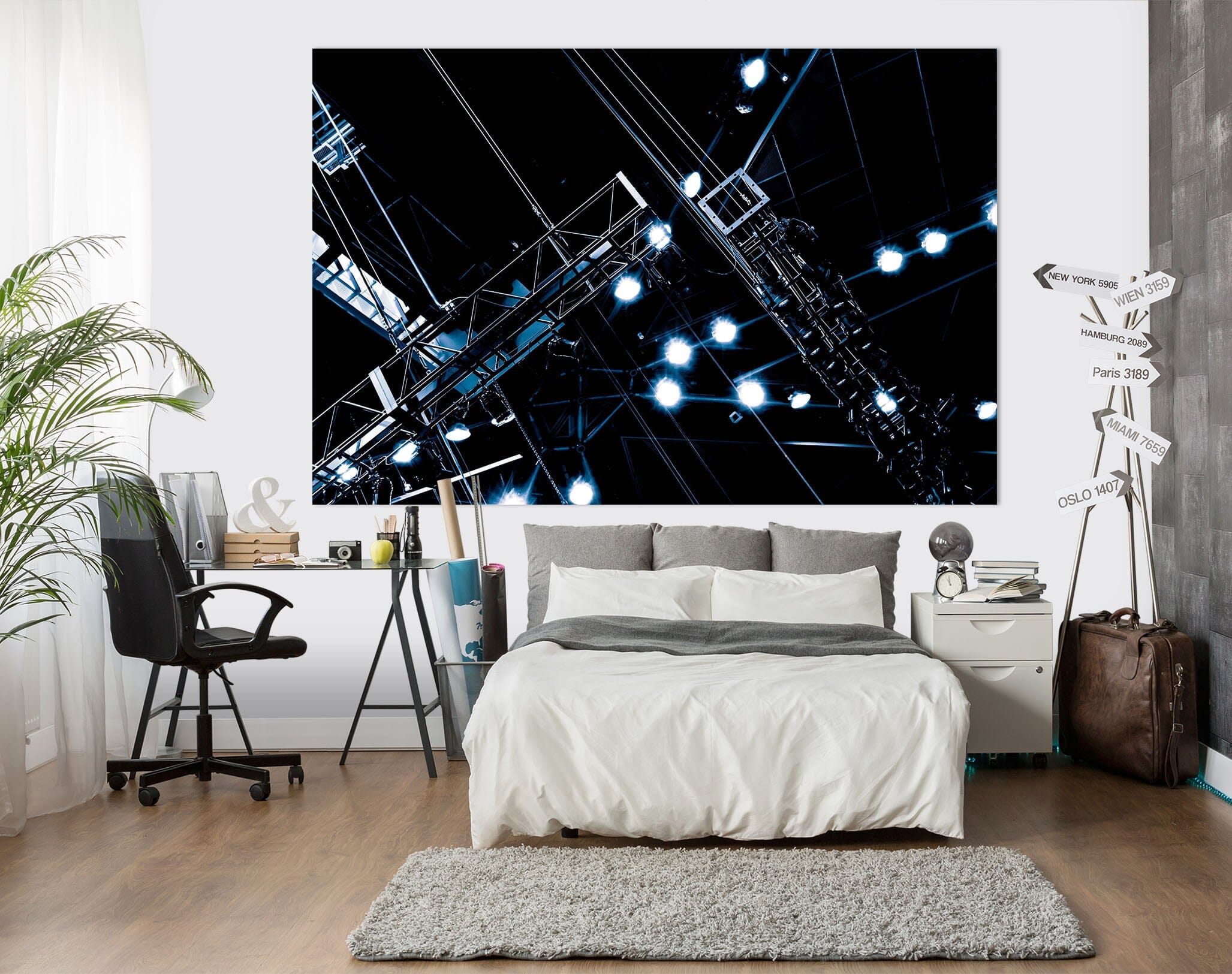 3D Brightly Lit 013 Noirblanc777 Wall Sticker Wallpaper AJ Wallpaper 2