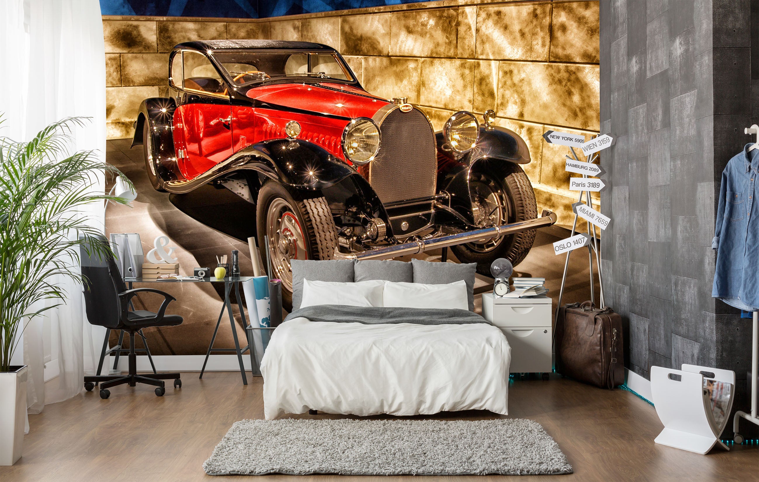 3D Bugatti Luxury 227 Vehicle Wall Murals