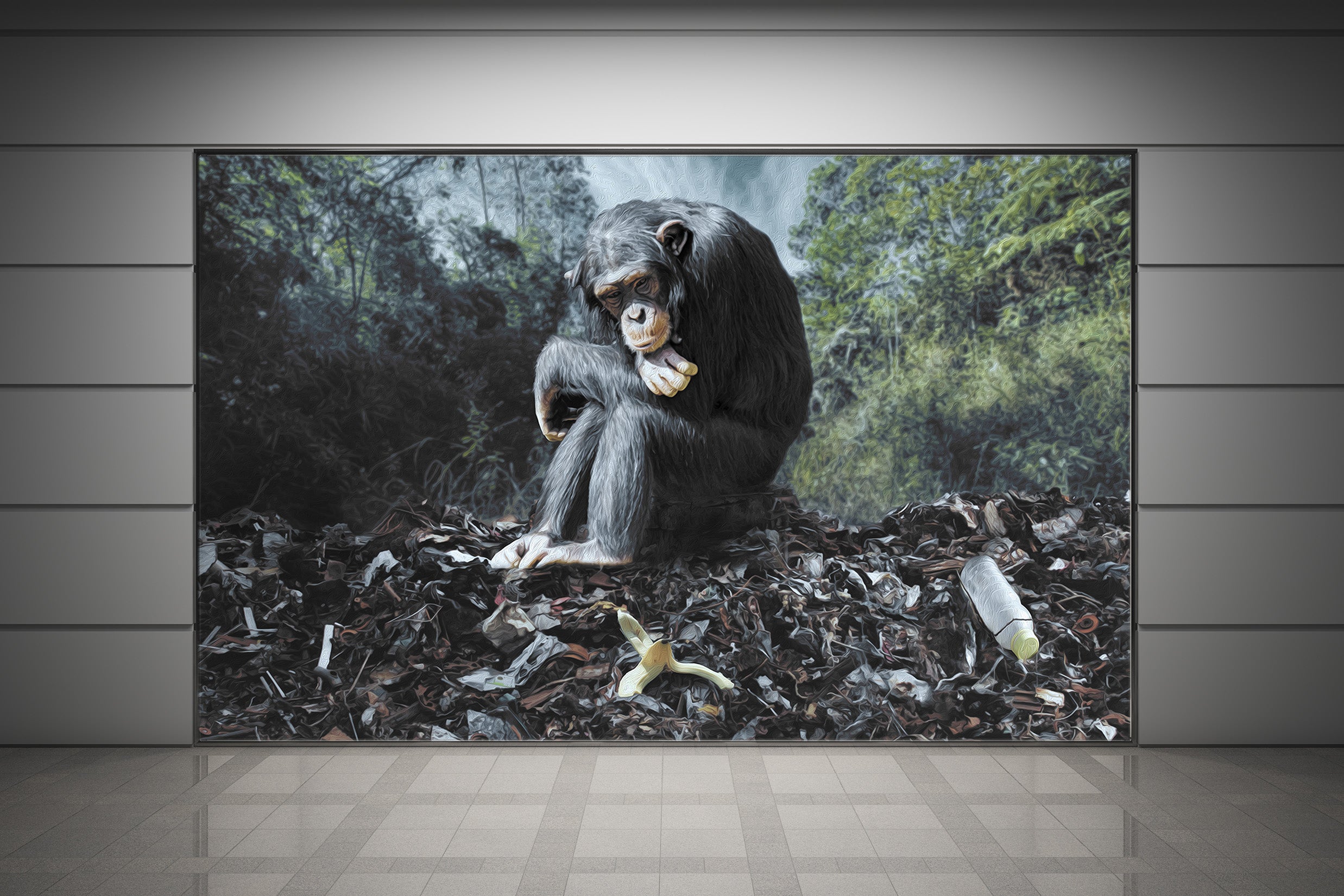 3D Chimpanzee 041 Wall Murals Wallpaper AJ Wallpaper 2