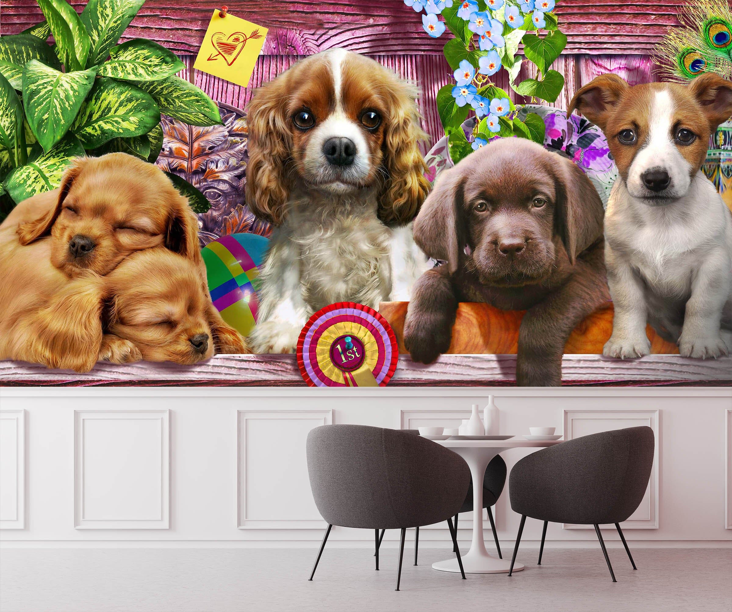 3D Cute Dog 1406 Adrian Chesterman Wall Mural Wall Murals Wallpaper AJ Wallpaper 2