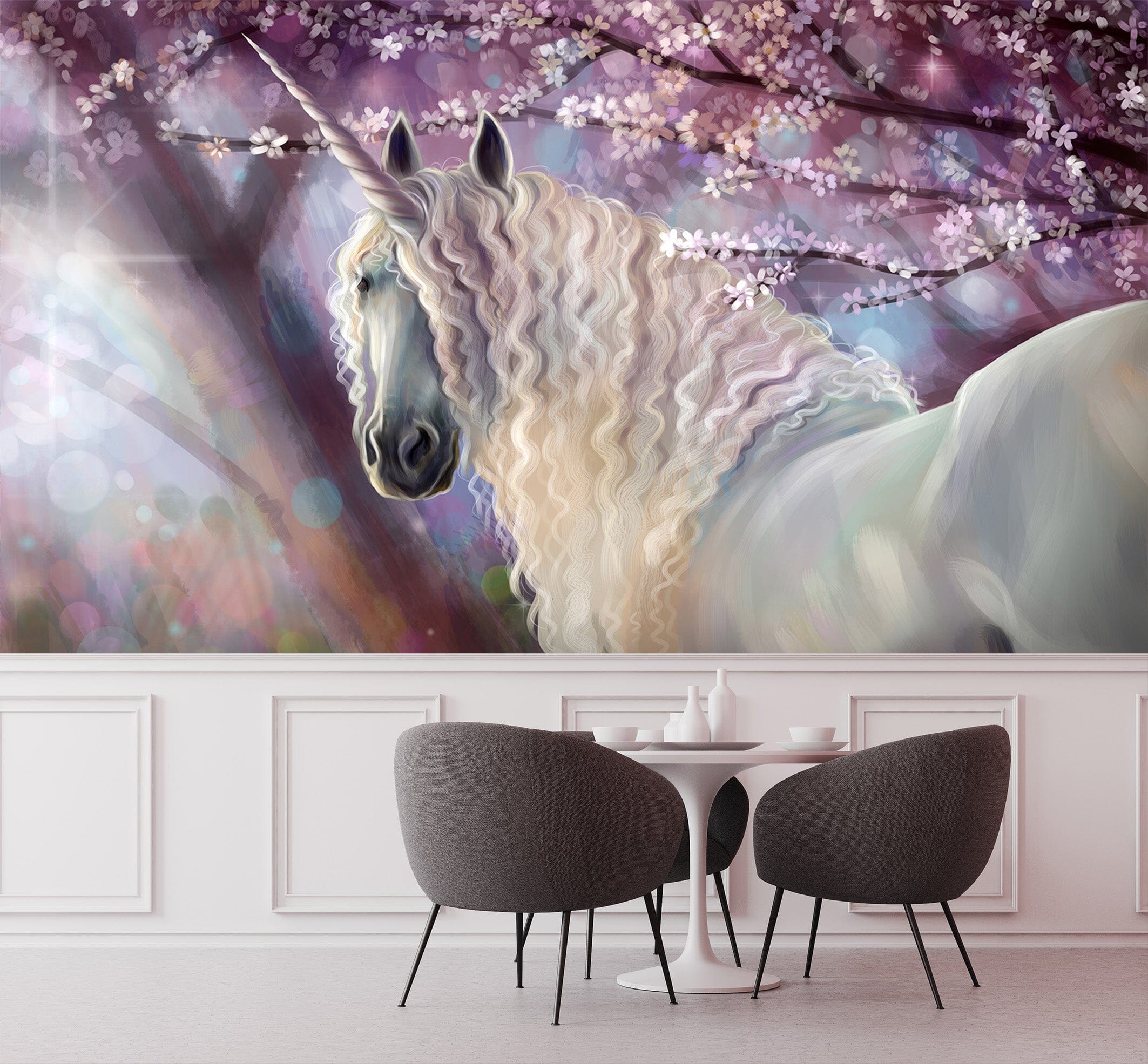 3D Unicorn Flower 289 Wall Murals Wallpaper AJ Wallpaper 2