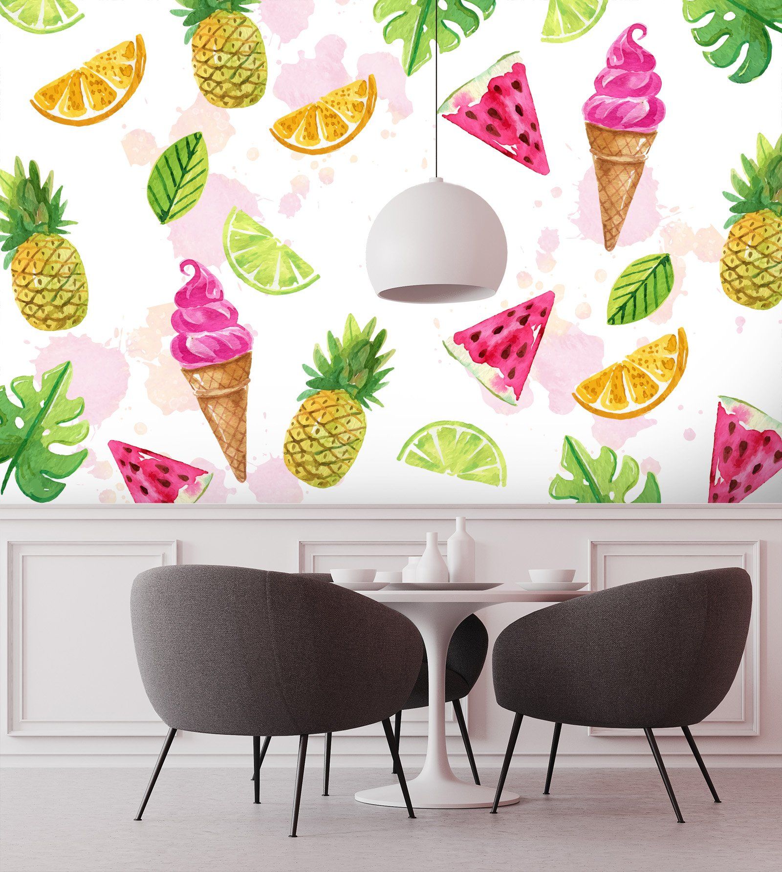 3D Pineapple Watermelon Ice Cream 1231 Wallpaper AJ Wallpaper 2