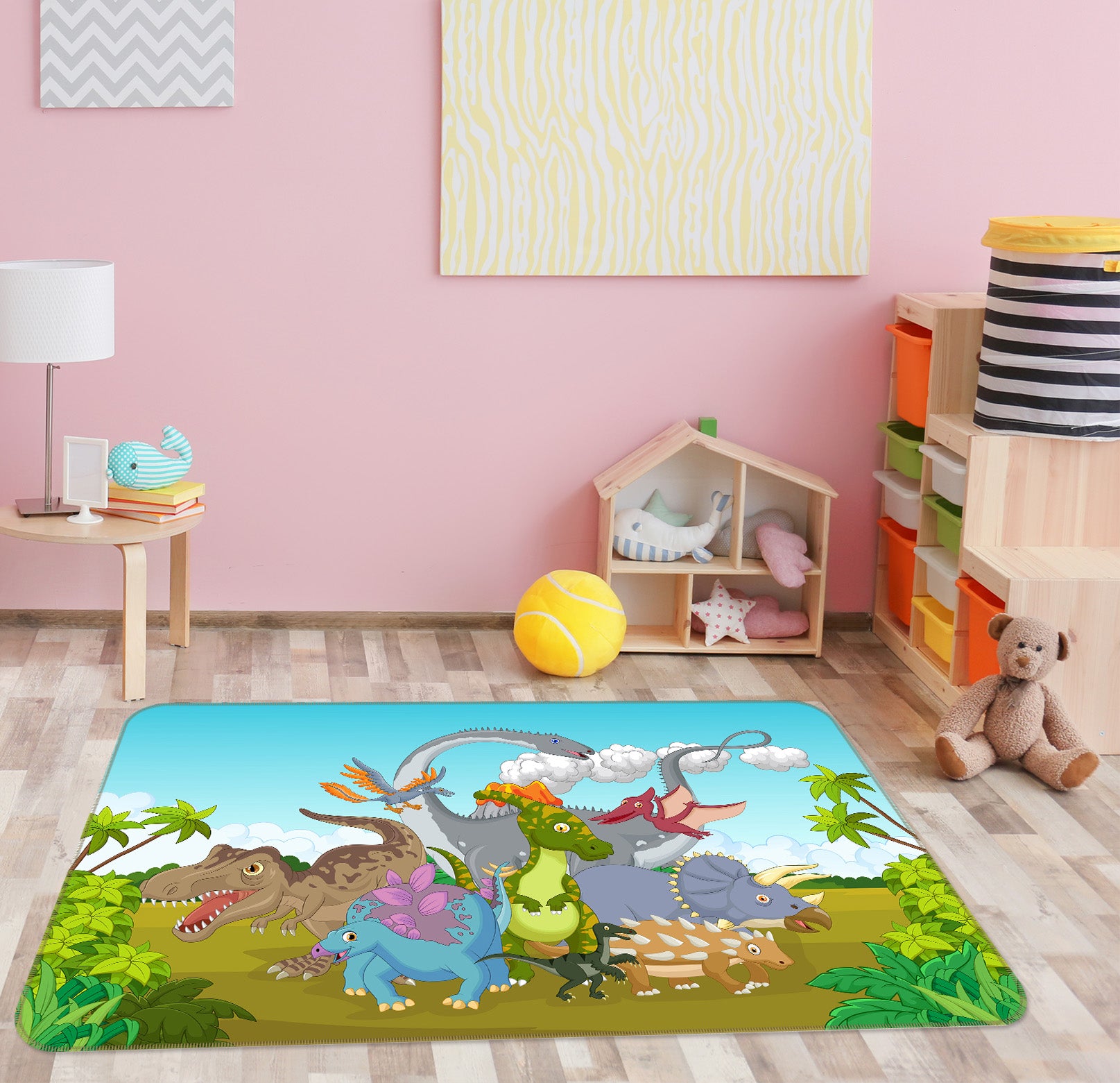 3D Cartoon Dinosaur Era 65127 Non Slip Rug Mat