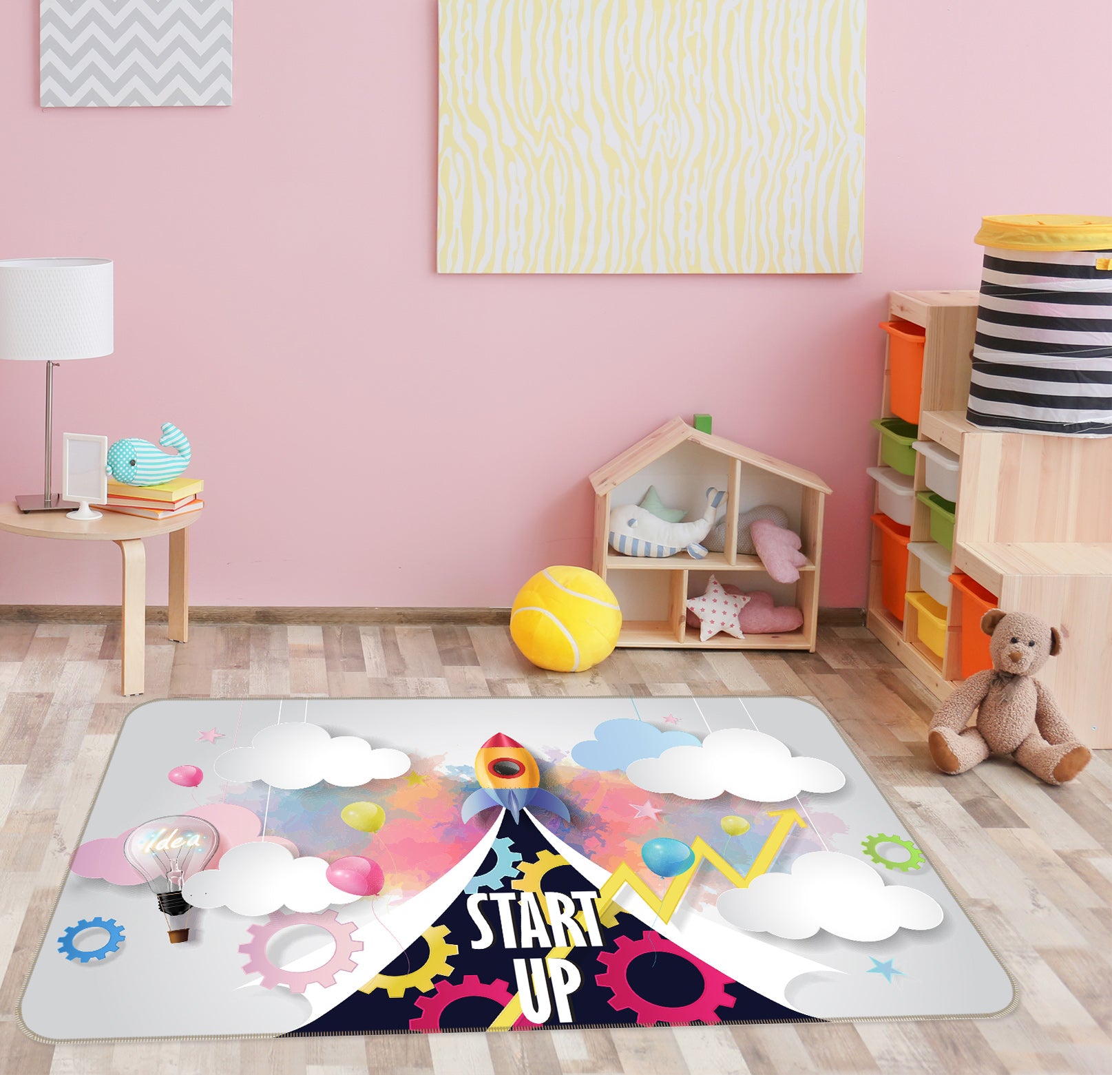 3D Clouds 77147 Non Slip Rug Mat