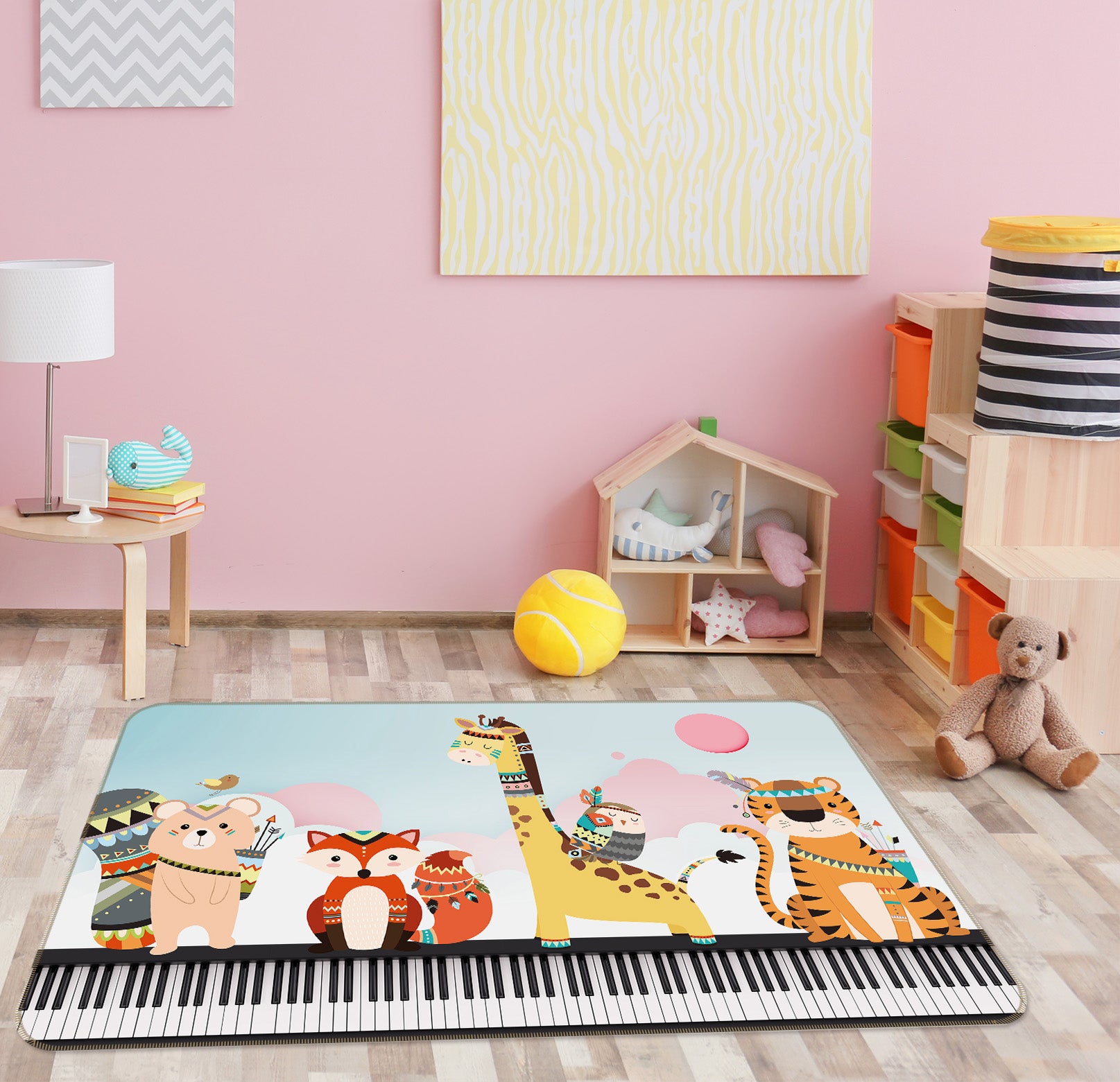 3D Animals Piano 34087 Non Slip Rug Mat