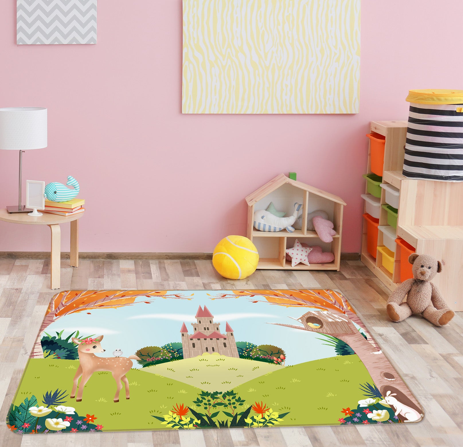 3D Lawn Deer 34024 Non Slip Rug Mat