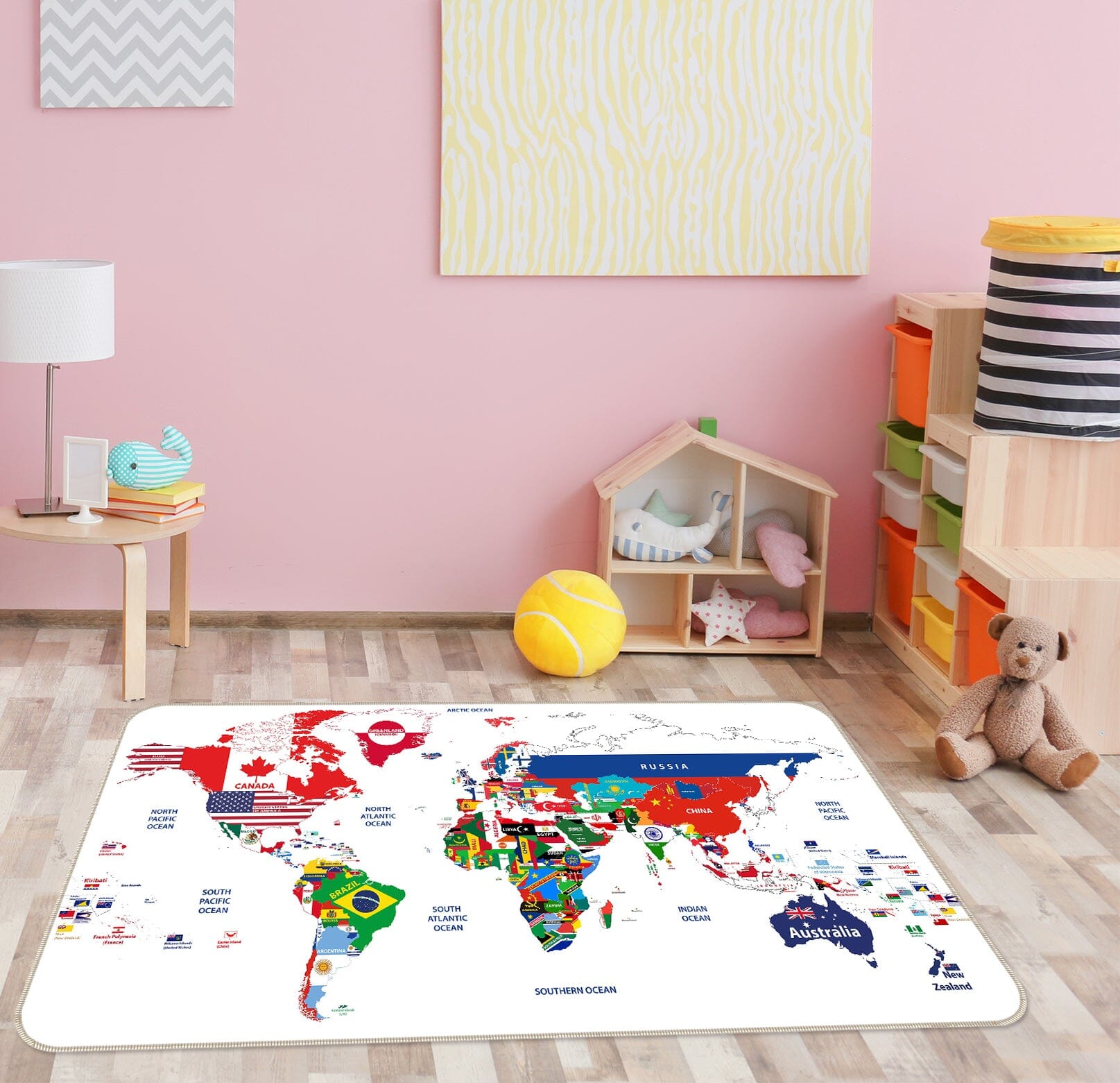 3D Vibrant Colors 290 World Map Non Slip Rug Mat Mat AJ Creativity Home