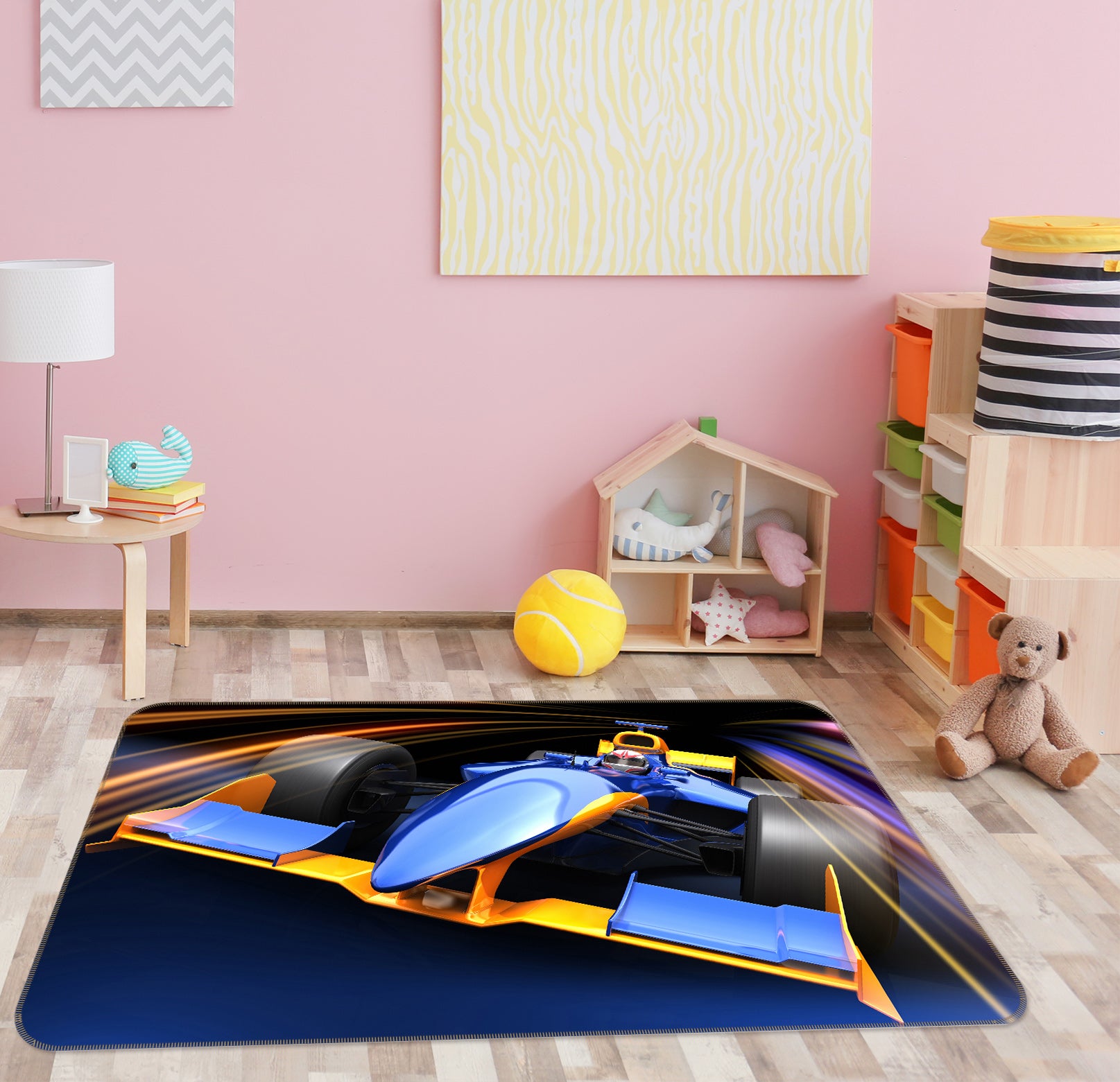 3D Racing Car 67195 Vehicle Non Slip Rug Mat