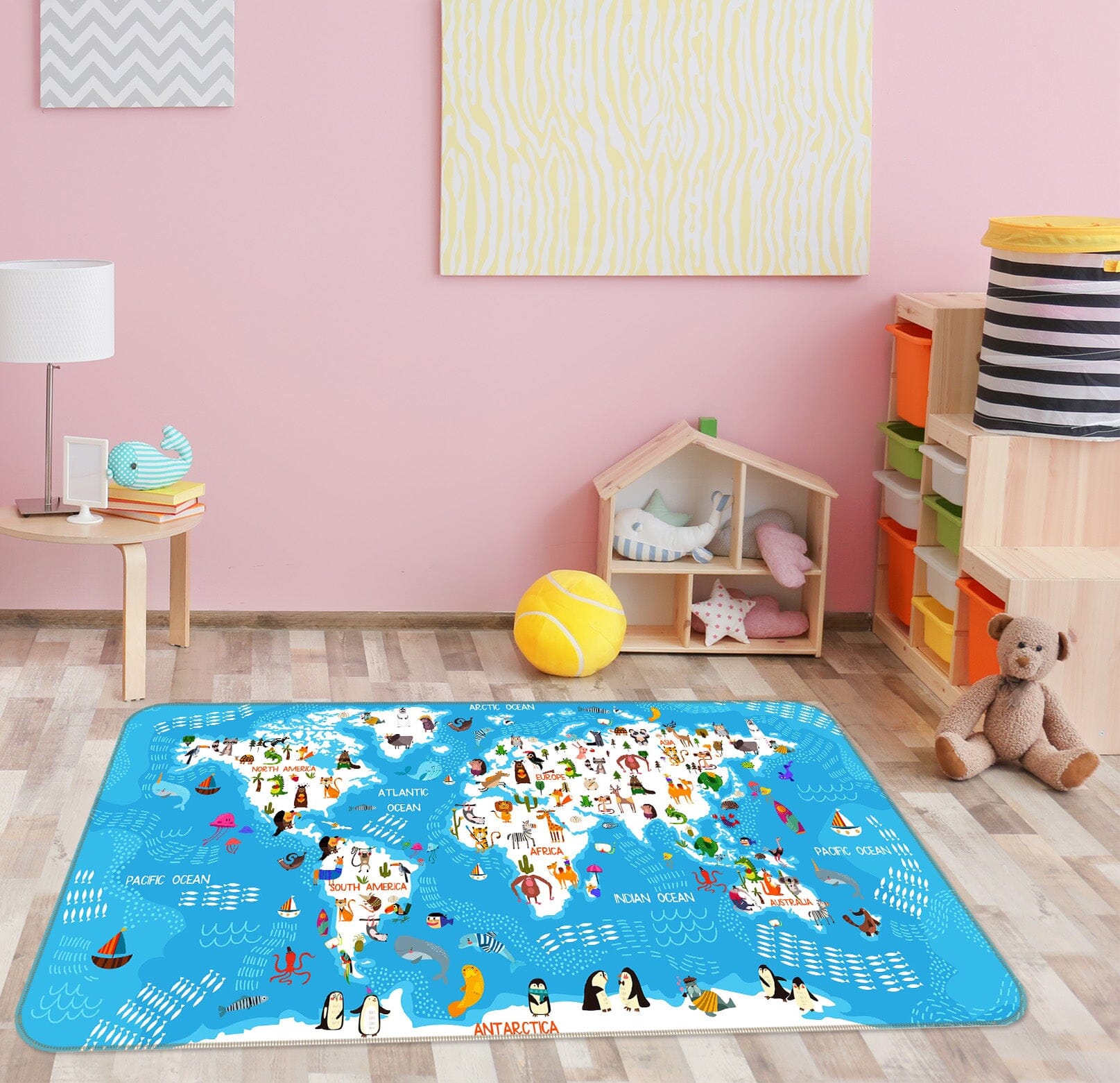 3D Animal Park 269 World Map Non Slip Rug Mat Mat AJ Creativity Home