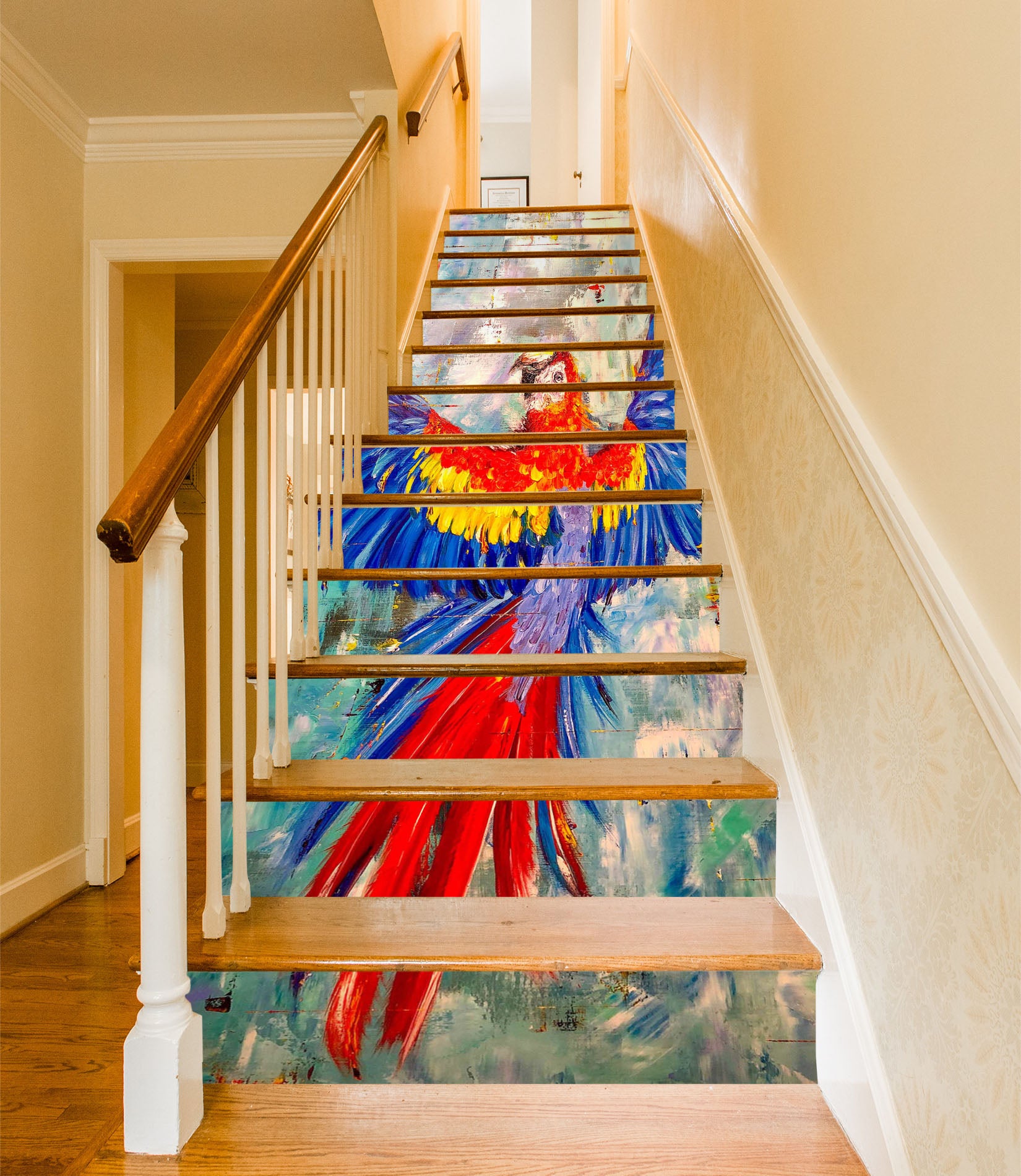 3D Colorful Parrot 838 Skromova Marina Stair Risers