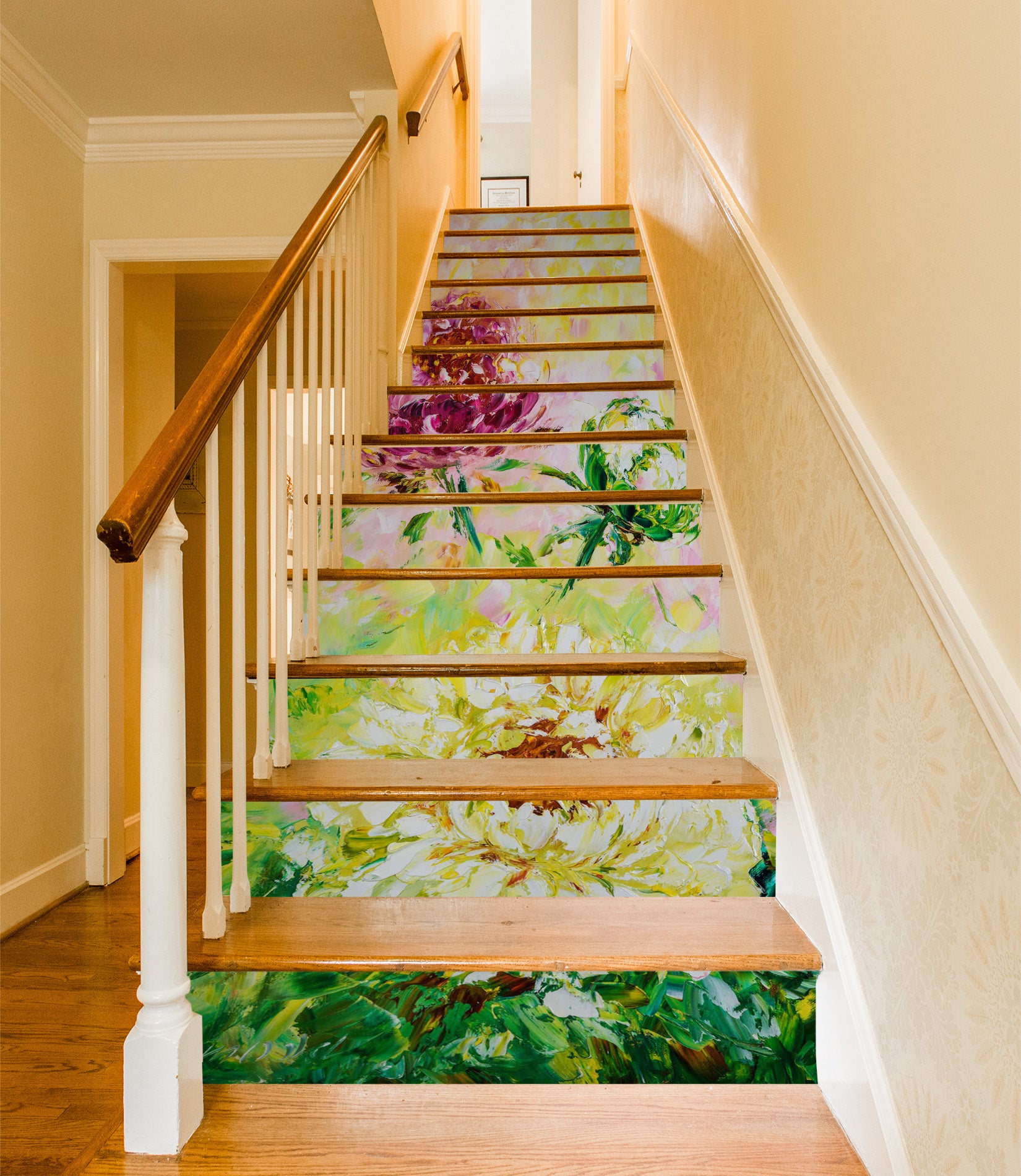 3D Painted Chrysanthemum 2178 Skromova Marina Stair Risers