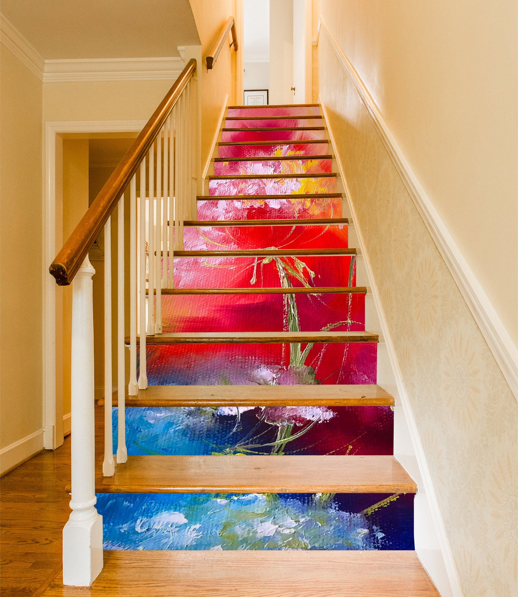 3D Bright Red Flower 2033 Skromova Marina Stair Risers