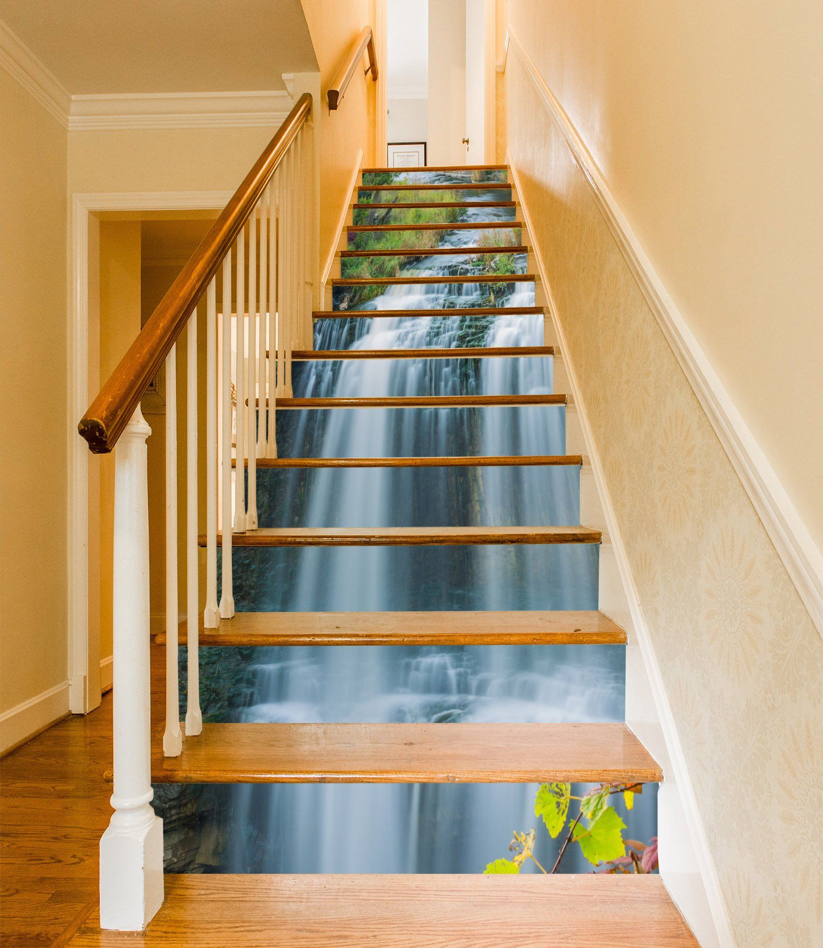 3D River Waterfalls 1597 Stair Risers Wallpaper AJ Wallpaper