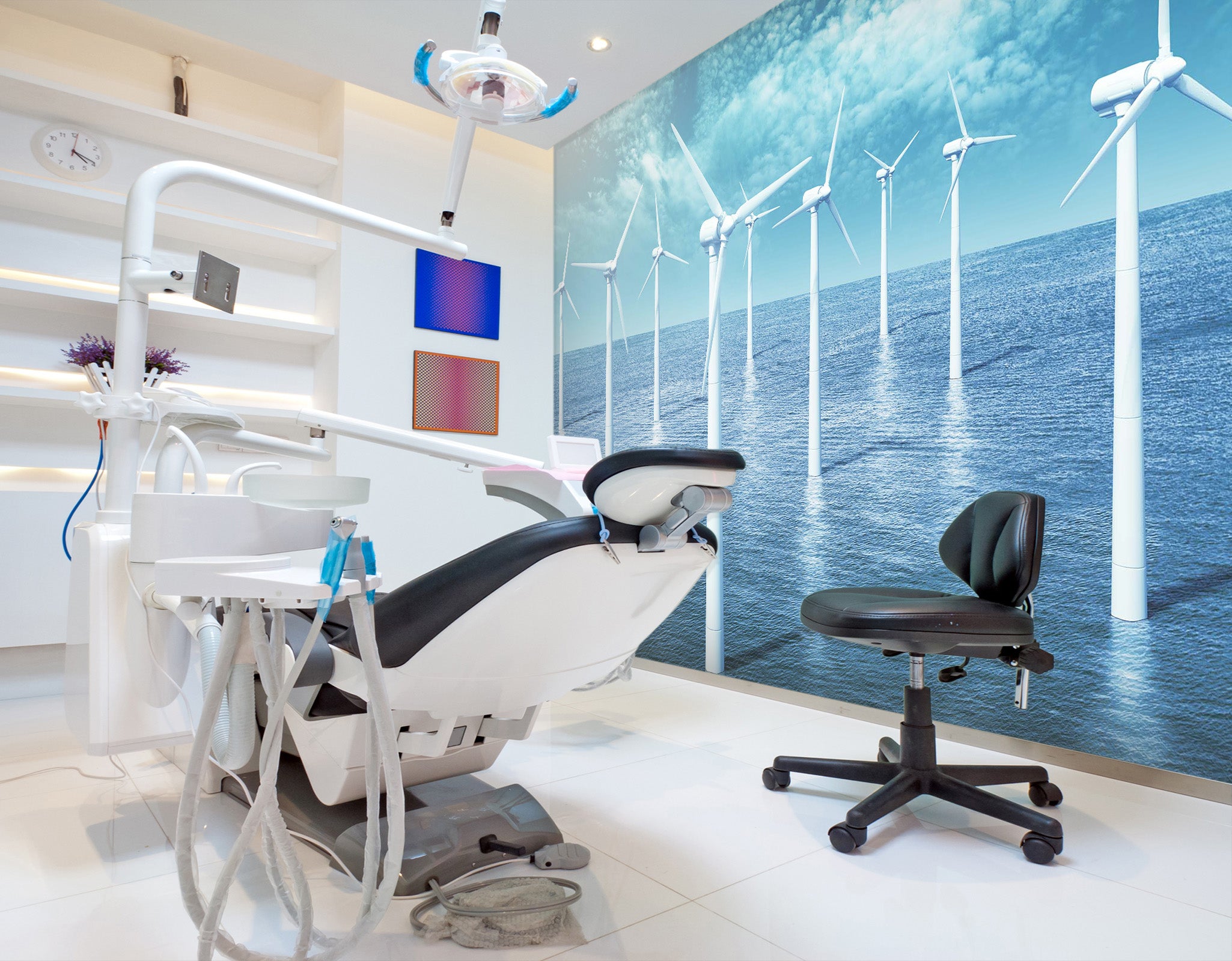 3D White Windmill 045 Wall Murals Wallpaper AJ Wallpaper 2