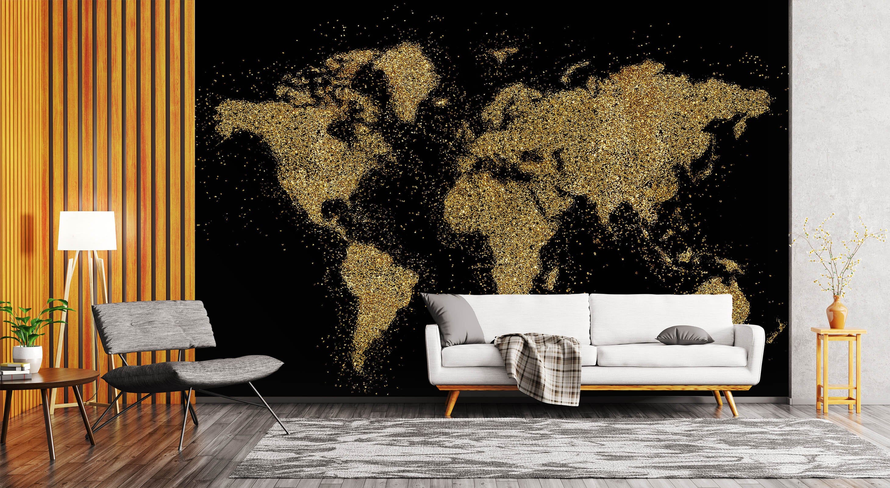 3D Gold Pattern 2122 World Map Wall Murals Wallpaper AJ Wallpaper 2