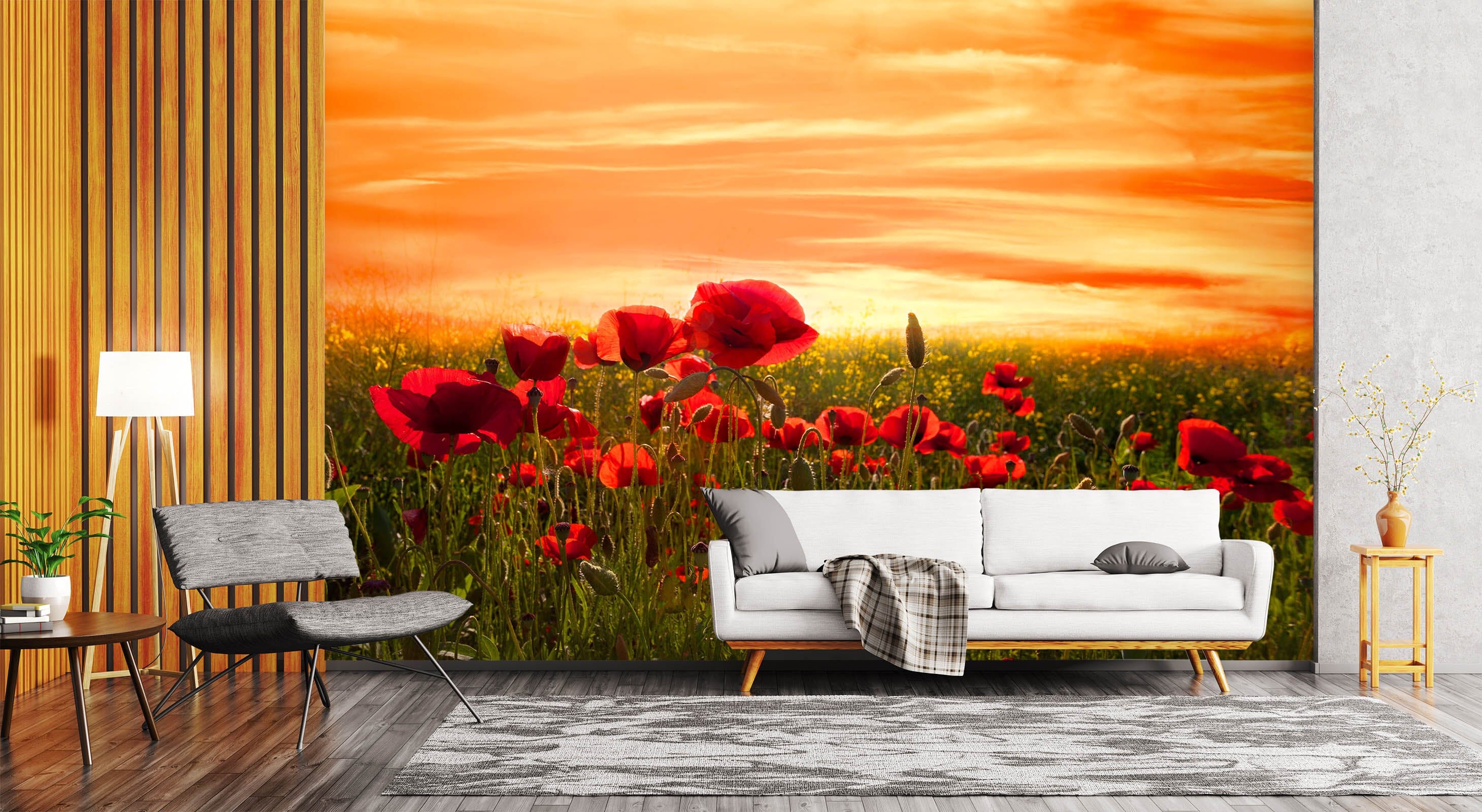 3D Sunset Garden 1420 Marco Carmassi Wall Mural Wall Murals Wallpaper AJ Wallpaper 2