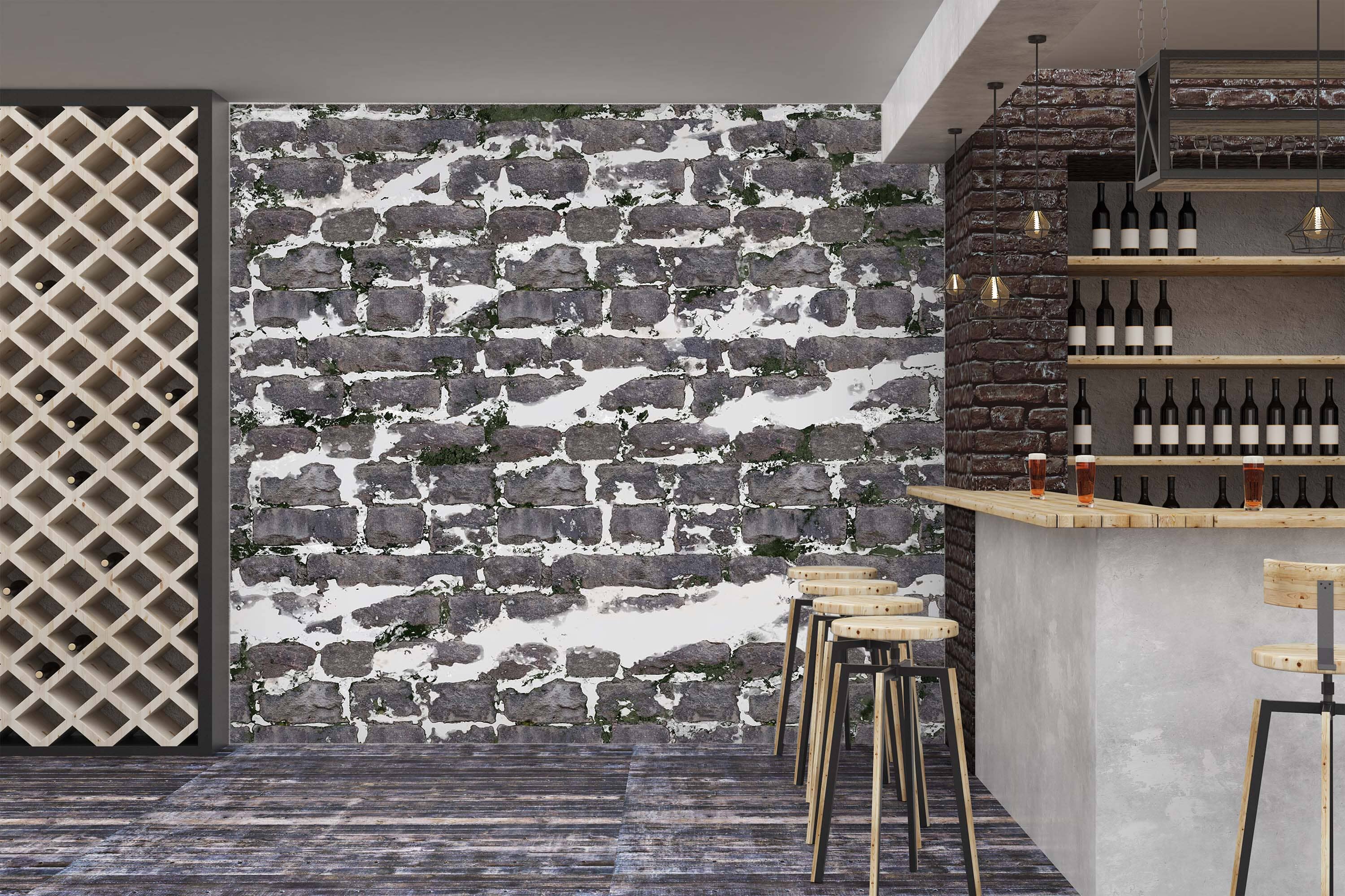 3D Grey Bricks 1435 Wall Murals Wallpaper AJ Wallpaper 2