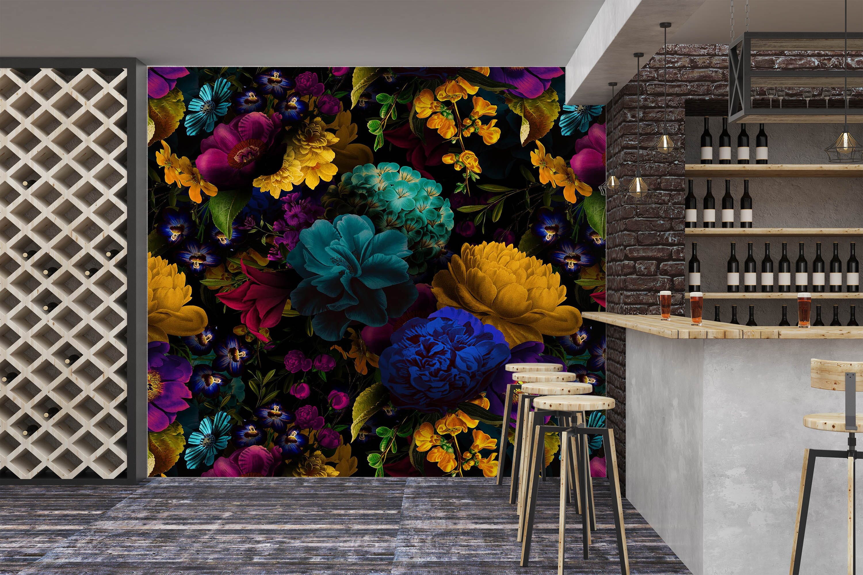 3D Colored Flowers 104 Uta Naumann Wall Mural Wall Murals Wallpaper AJ Wallpaper 2