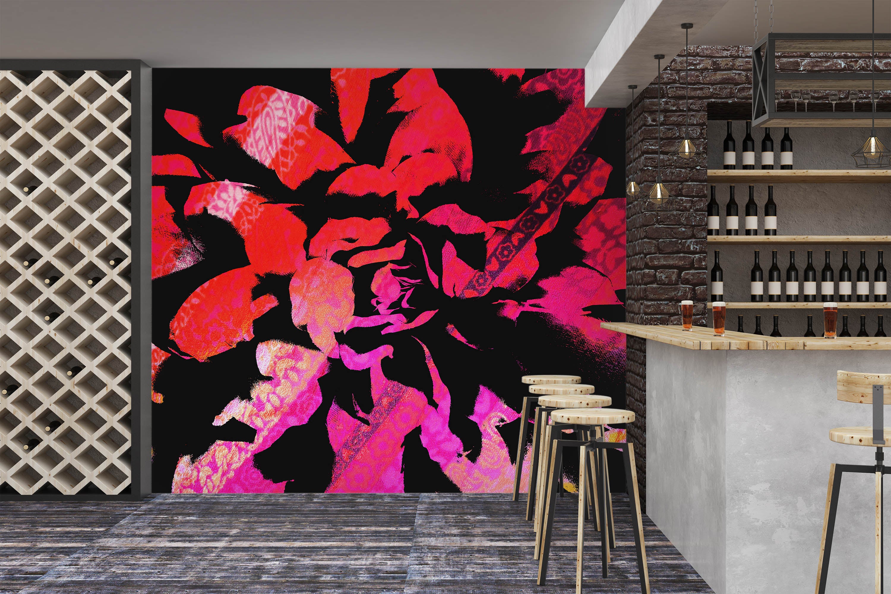 3D Red Pattern 19109 Shandra Smith Wall Mural Wall Murals