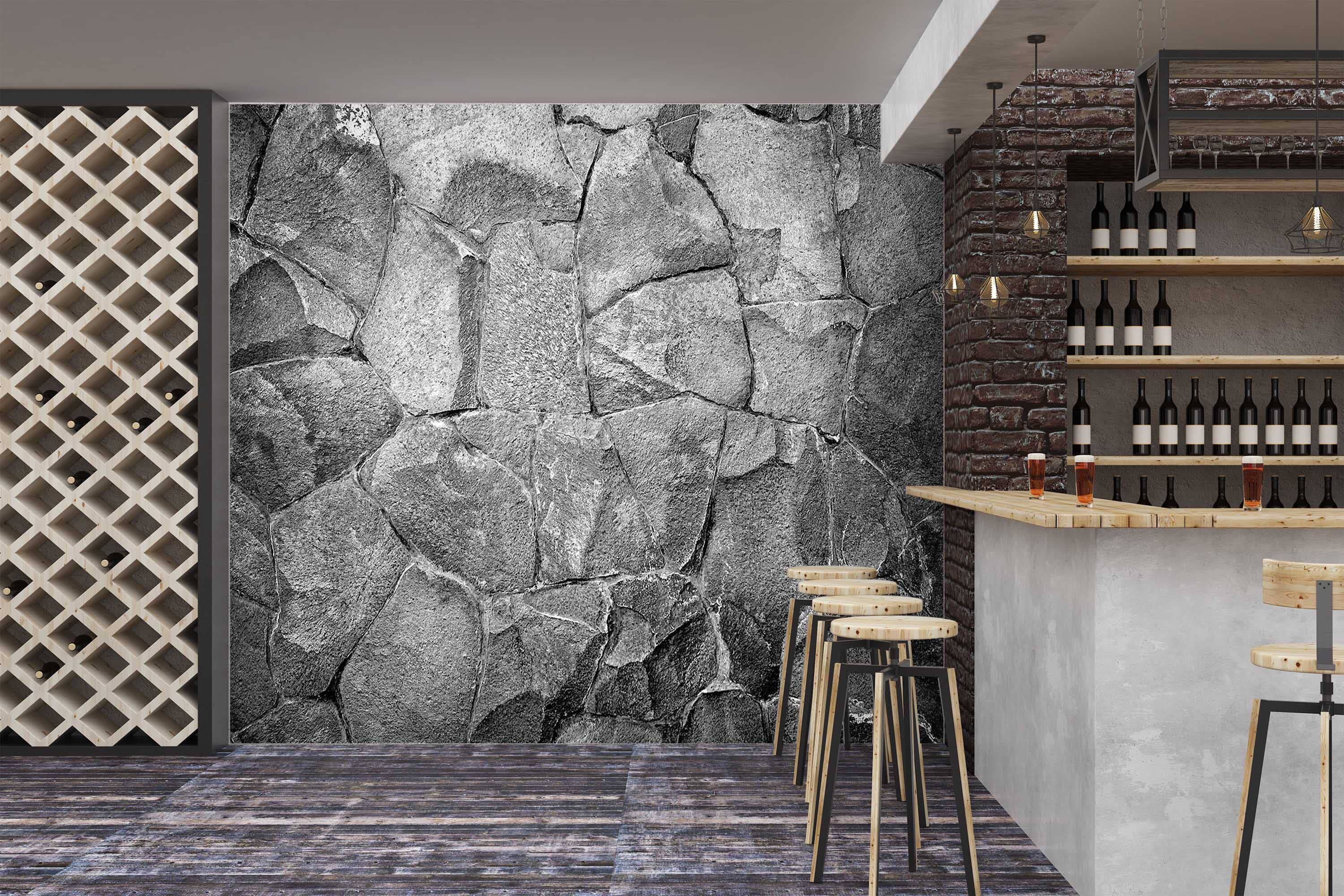 3D Stones Stacked 1930 Wall Murals Wallpaper AJ Wallpaper 2