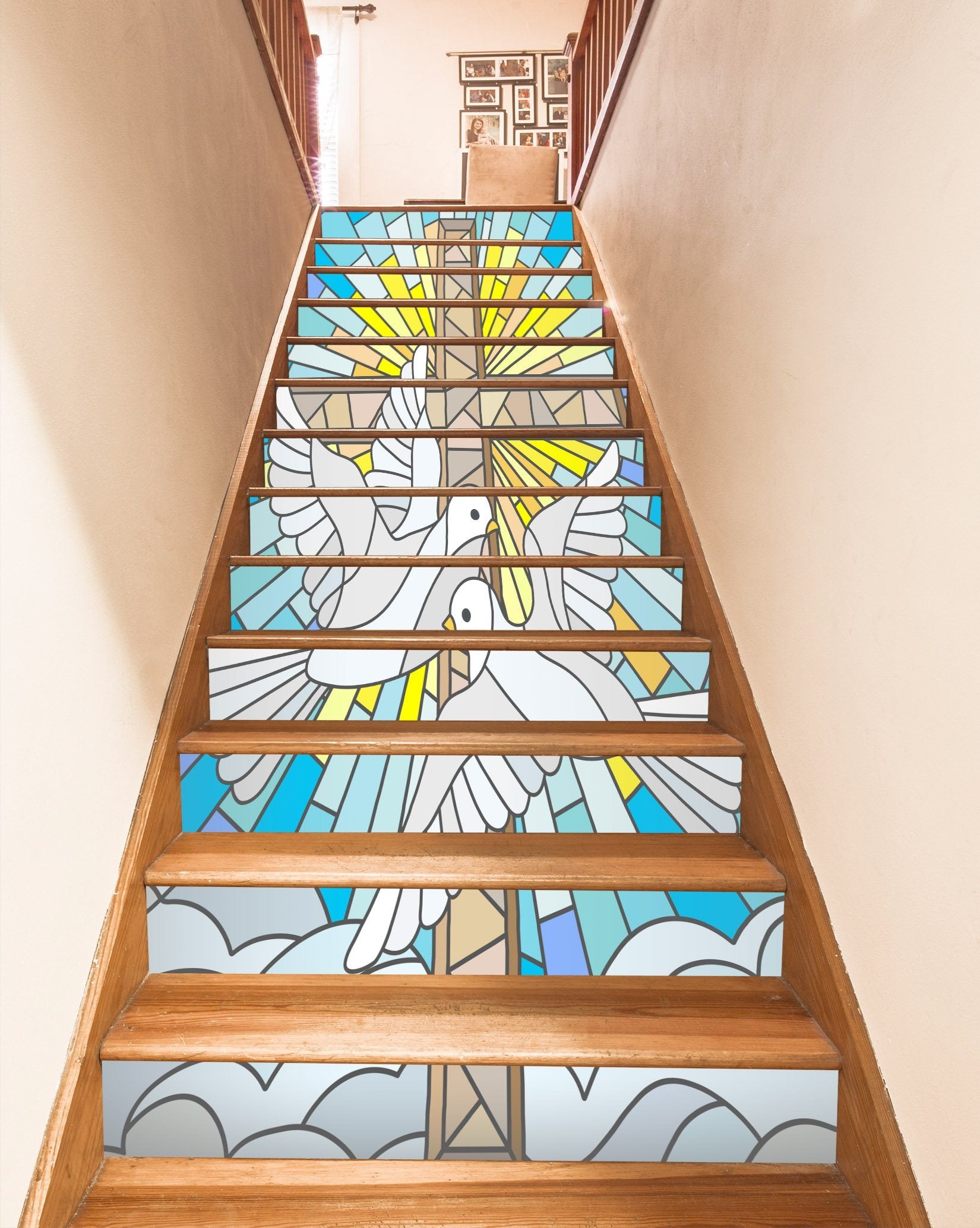 3D Peace Dove 970 Stair Risers Wallpaper AJ Wallpaper
