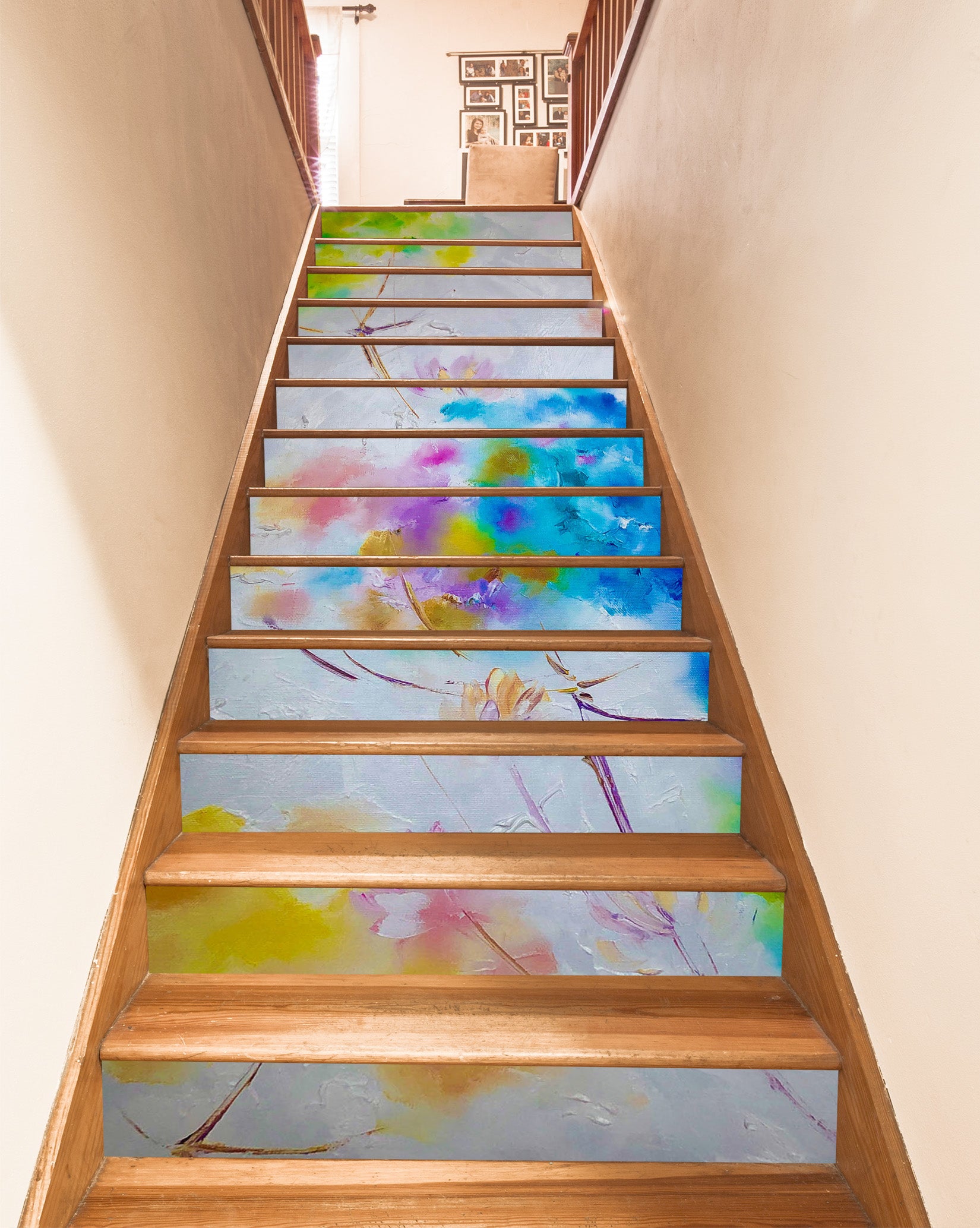 3D Watercolor Flowers 2200 Skromova Marina Stair Risers