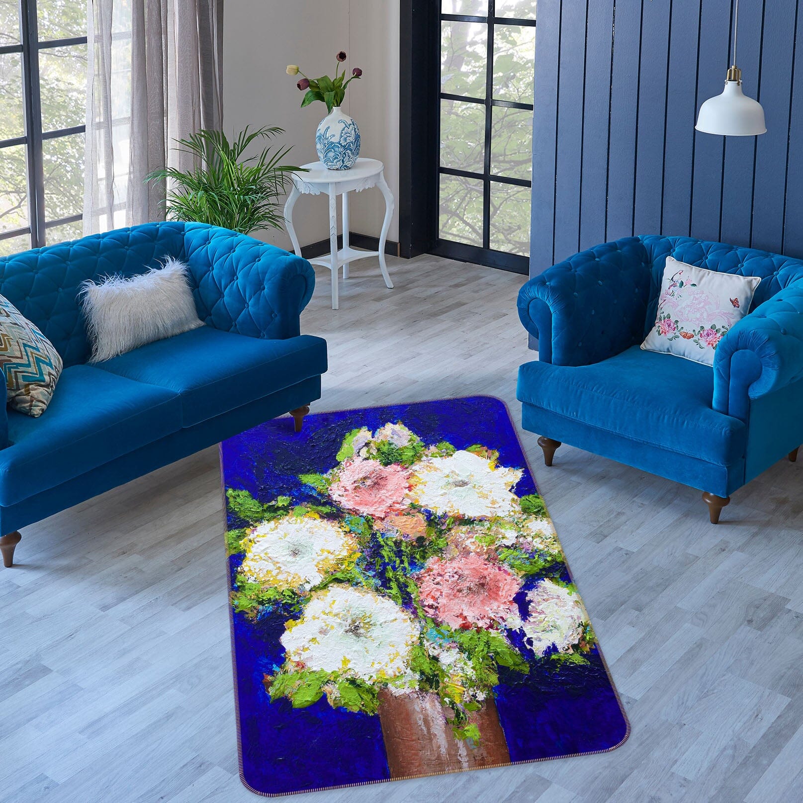 3D Painted Flowers 3006 Allan P. Friedlander Rug Non Slip Rug Mat Mat AJ Creativity Home