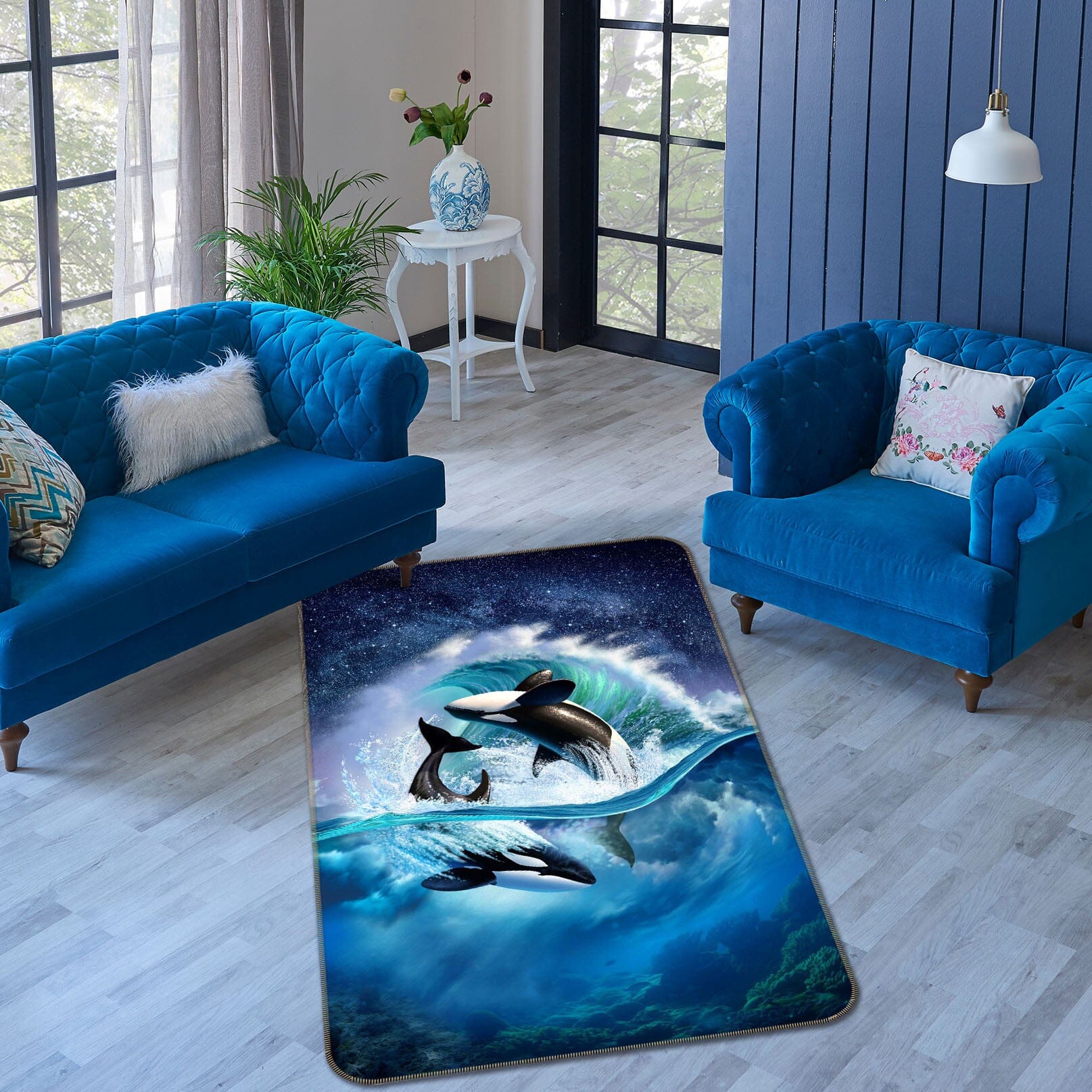 3D Orca Wave 1074 Jerry LoFaro Rug Non Slip Rug Mat Mat AJ Creativity Home