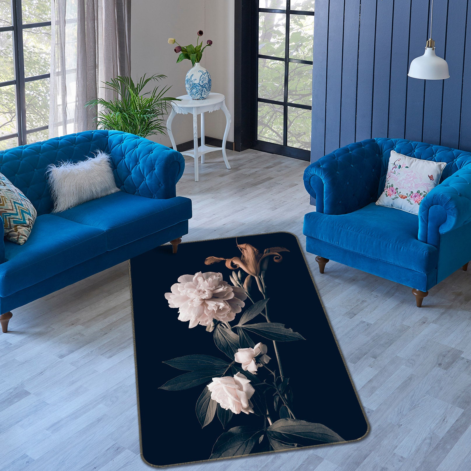3D Flowers 26094 Non Slip Rug Mat