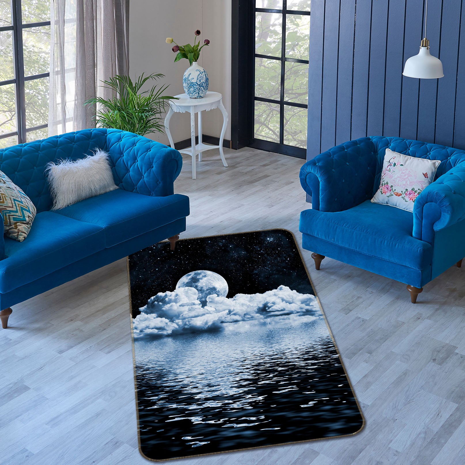 3D Surface Moon 32100 Non Slip Rug Mat
