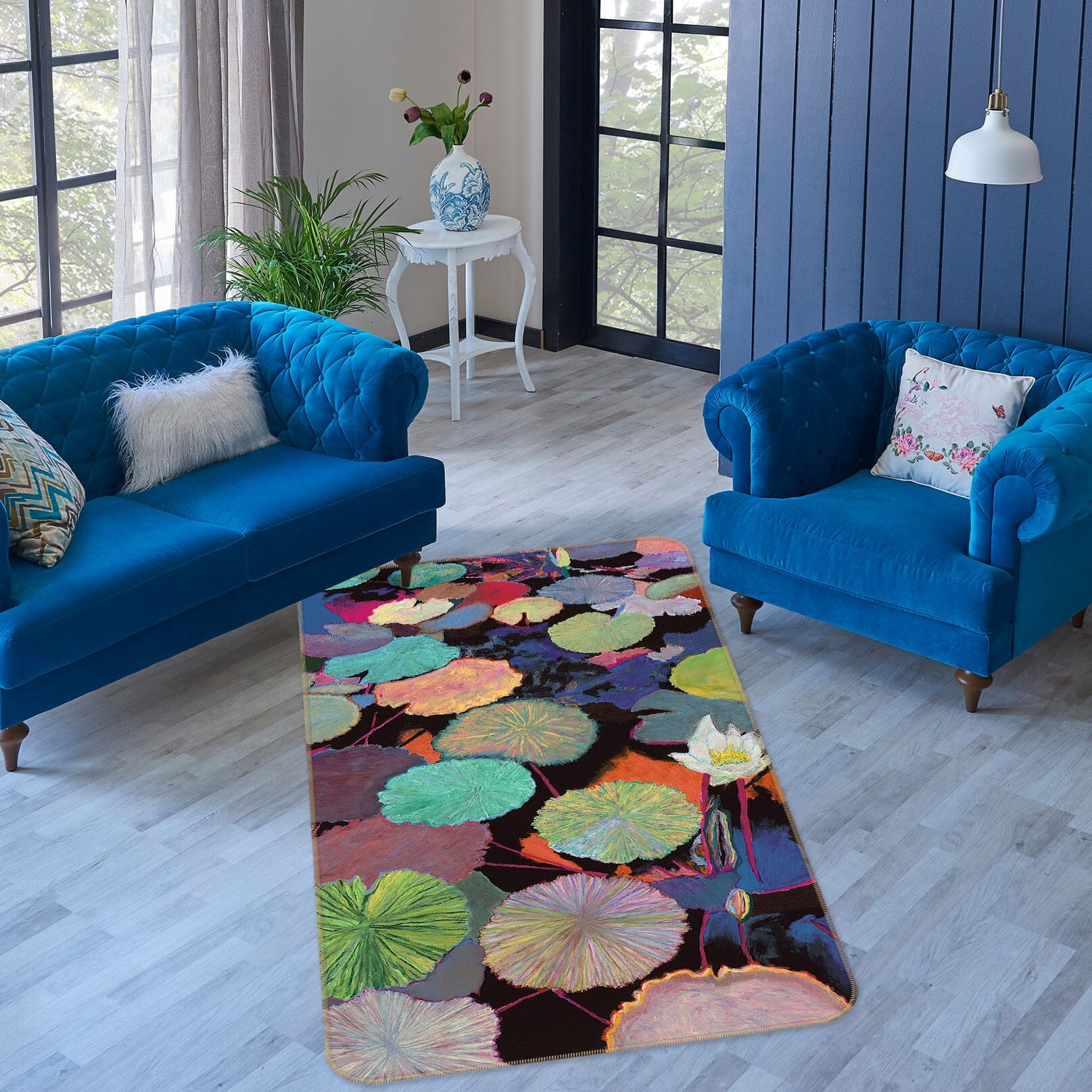 3D Lotus Bloom 3036 Allan P. Friedlander Rug Non Slip Rug Mat Mat AJ Creativity Home