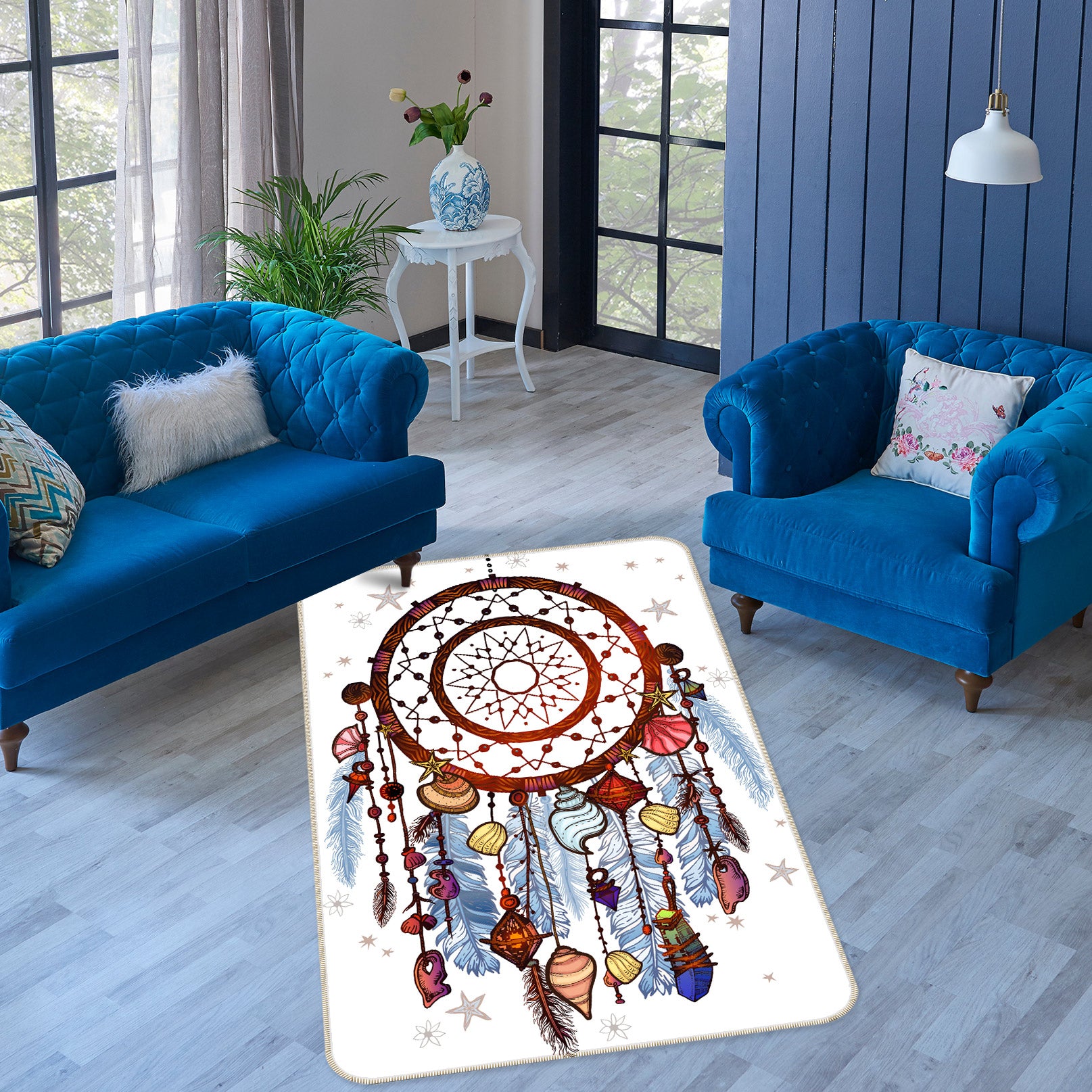 3D Shell Dream Catcher 37125 Non Slip Rug Mat