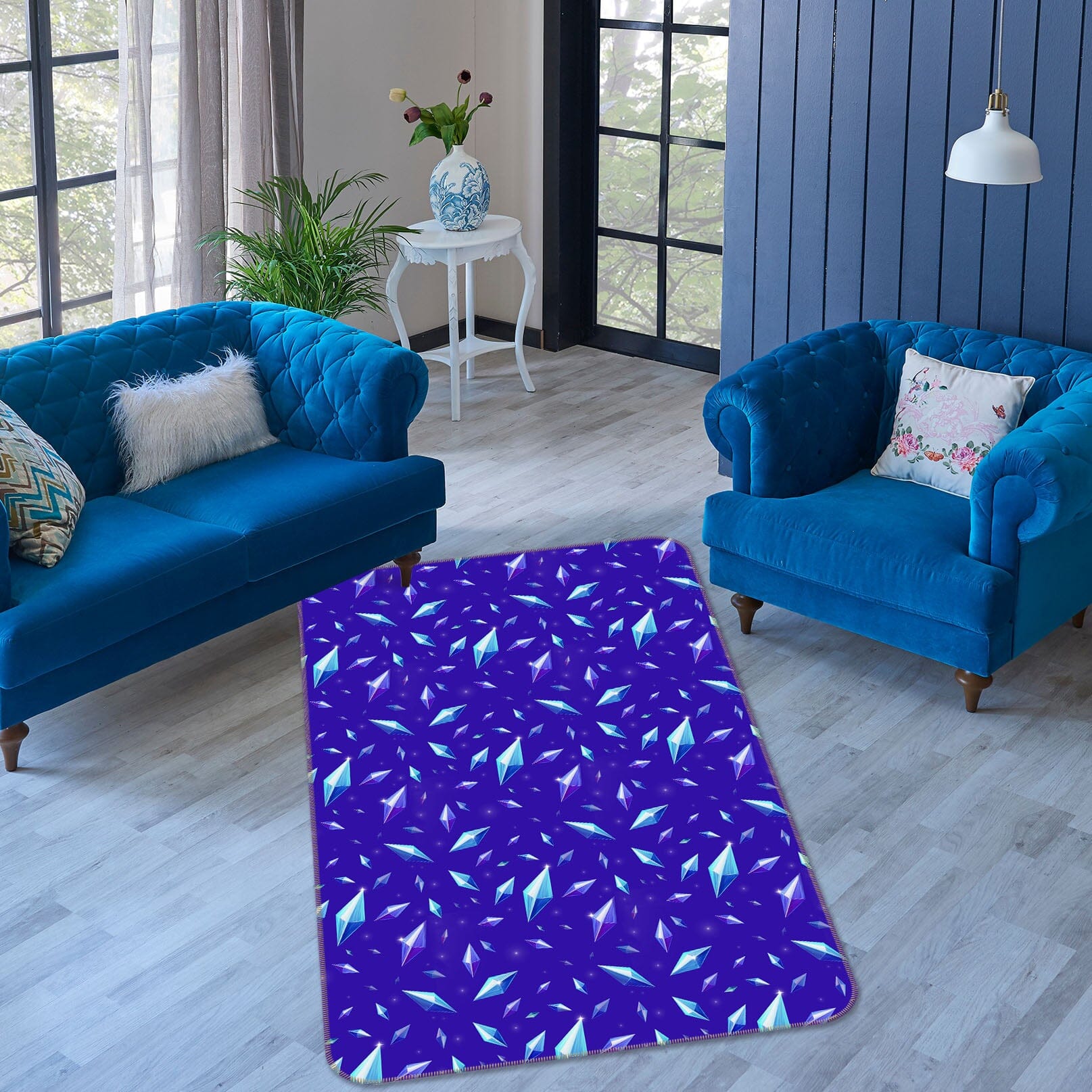 3D Blue Spots 3031 Rose Catherine Khan Rug Non Slip Rug Mat Mat AJ Creativity Home