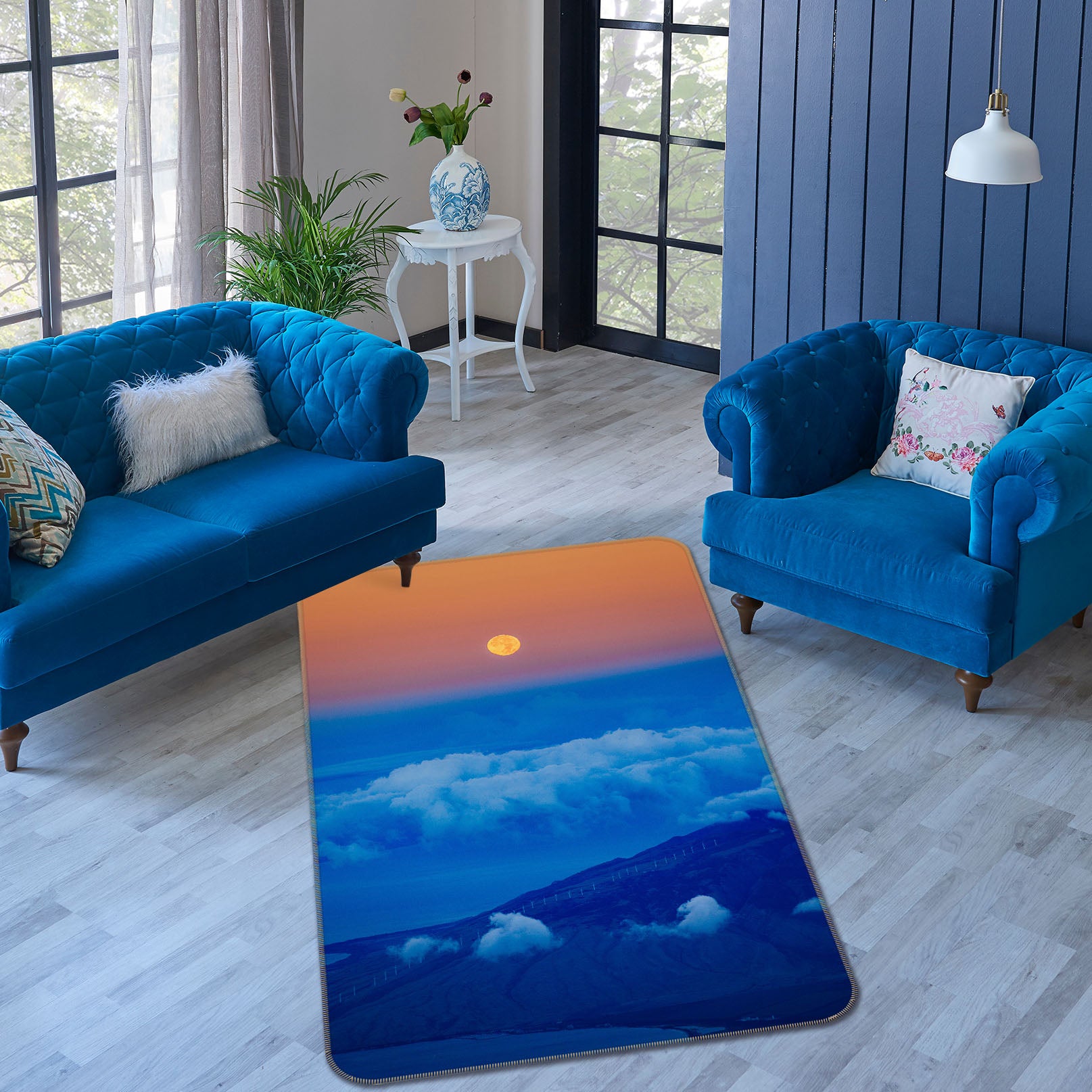 3D Clouds 35245 Non Slip Rug Mat
