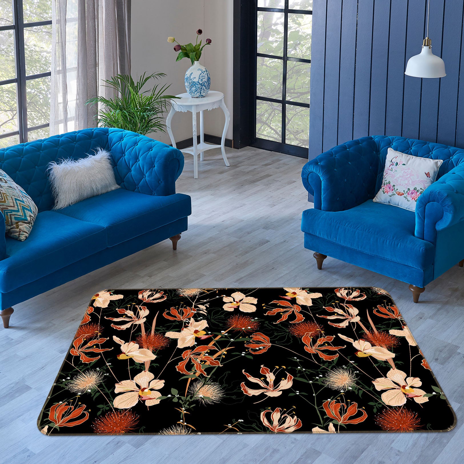 3D Flower 31063 Non Slip Rug Mat