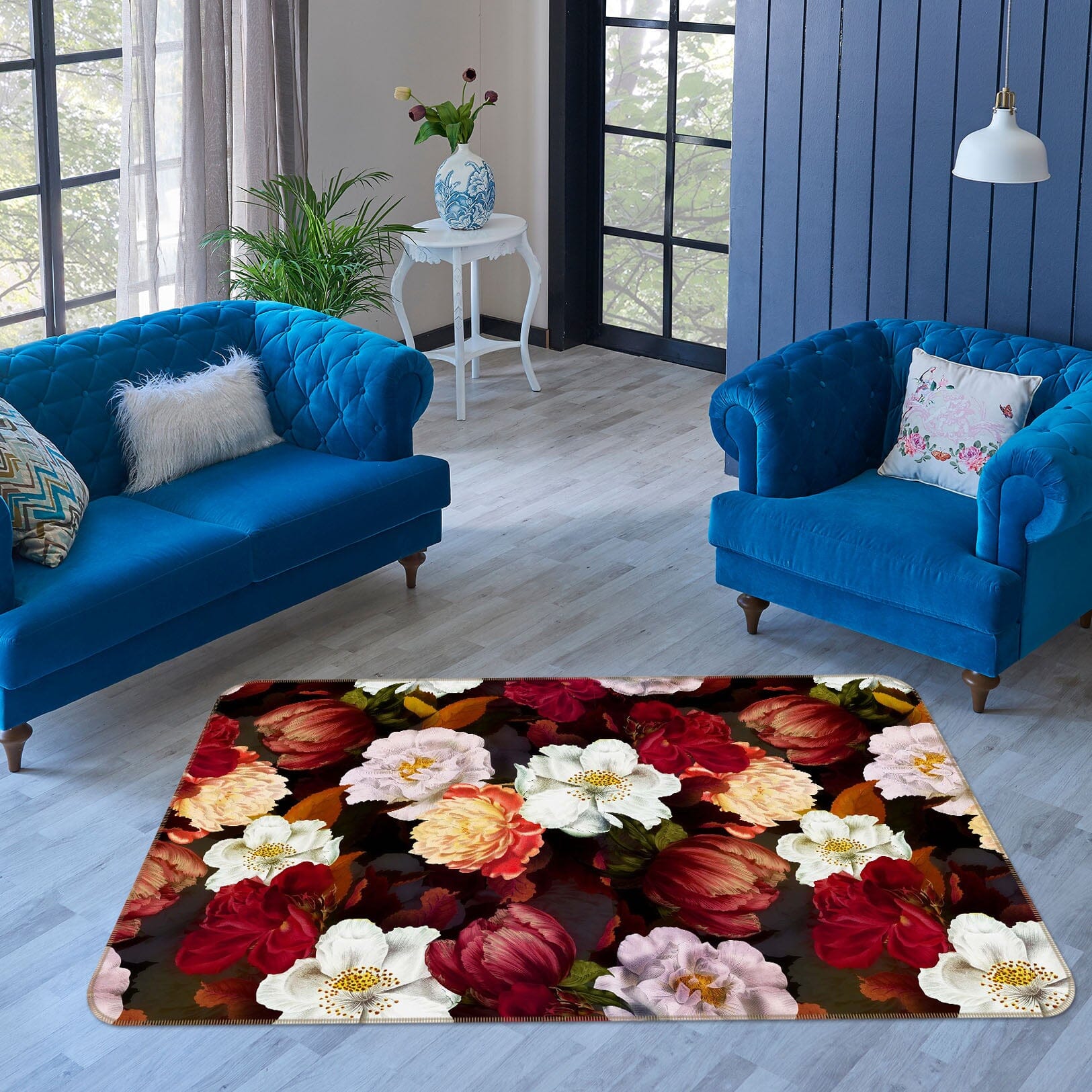 3D Flowers Bloom 145 Uta Naumann Rug Non Slip Rug Mat Mat AJ Creativity Home