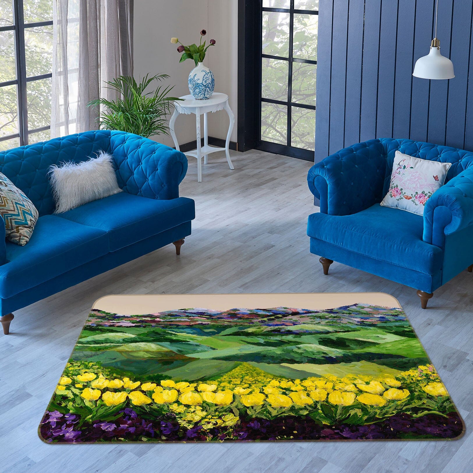 3D Summer Flowers 1014 Allan P. Friedlander Rug Non Slip Rug Mat Mat AJ Creativity Home